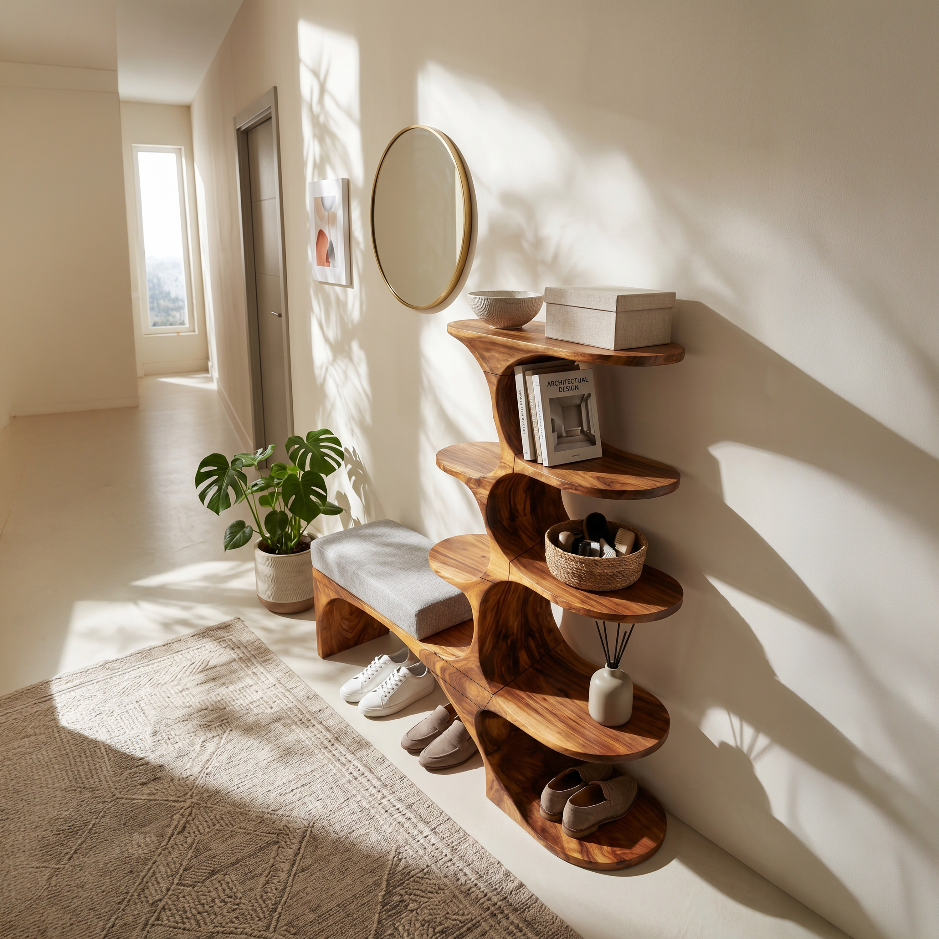 Modern Shoe Rack Bench For Entryway Lounge Living Corner SILDTTRSHB010