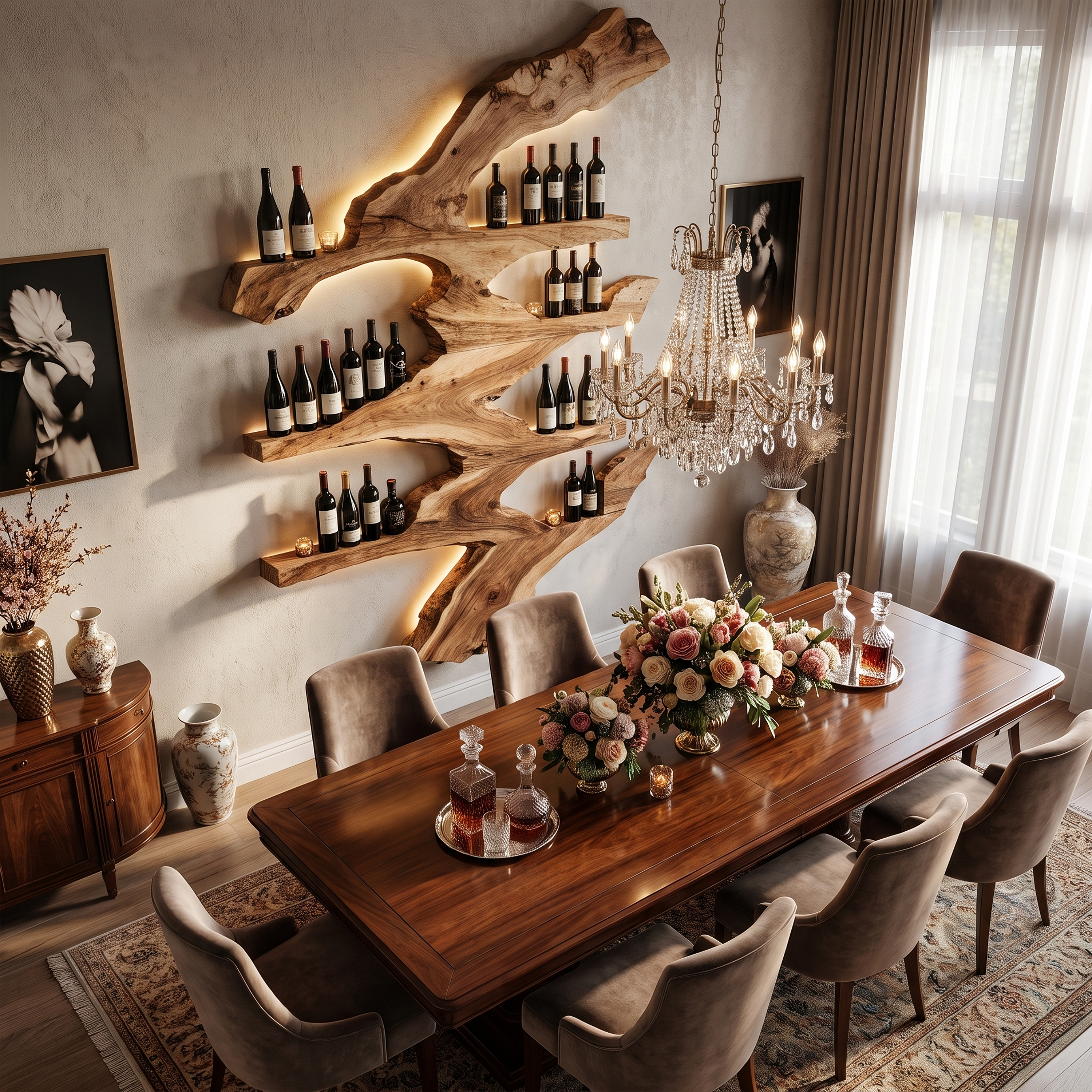 Handcrafted Wine Stand For Kitchen Wine Bottle Rack SILDTTRWH023