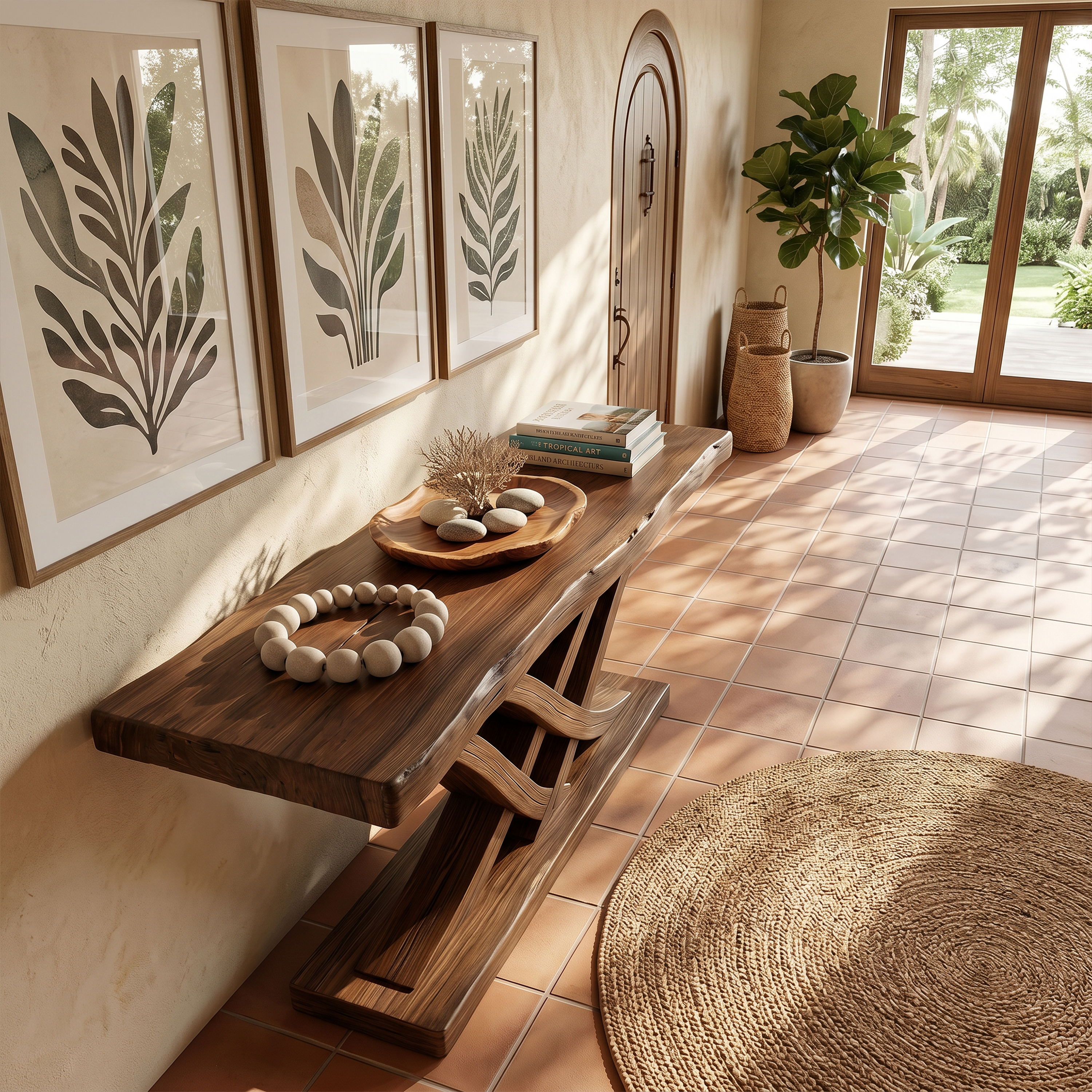 Organic Branch Base Console Table Contemporary Entryway SILDTTRCS107