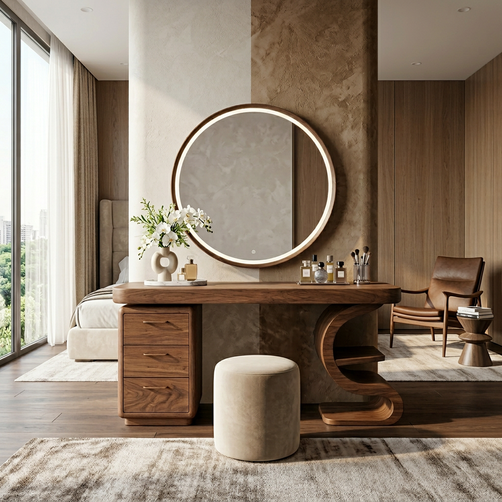 Modern Sculptural Vanity Table For Dressing Area SITHTTMV021