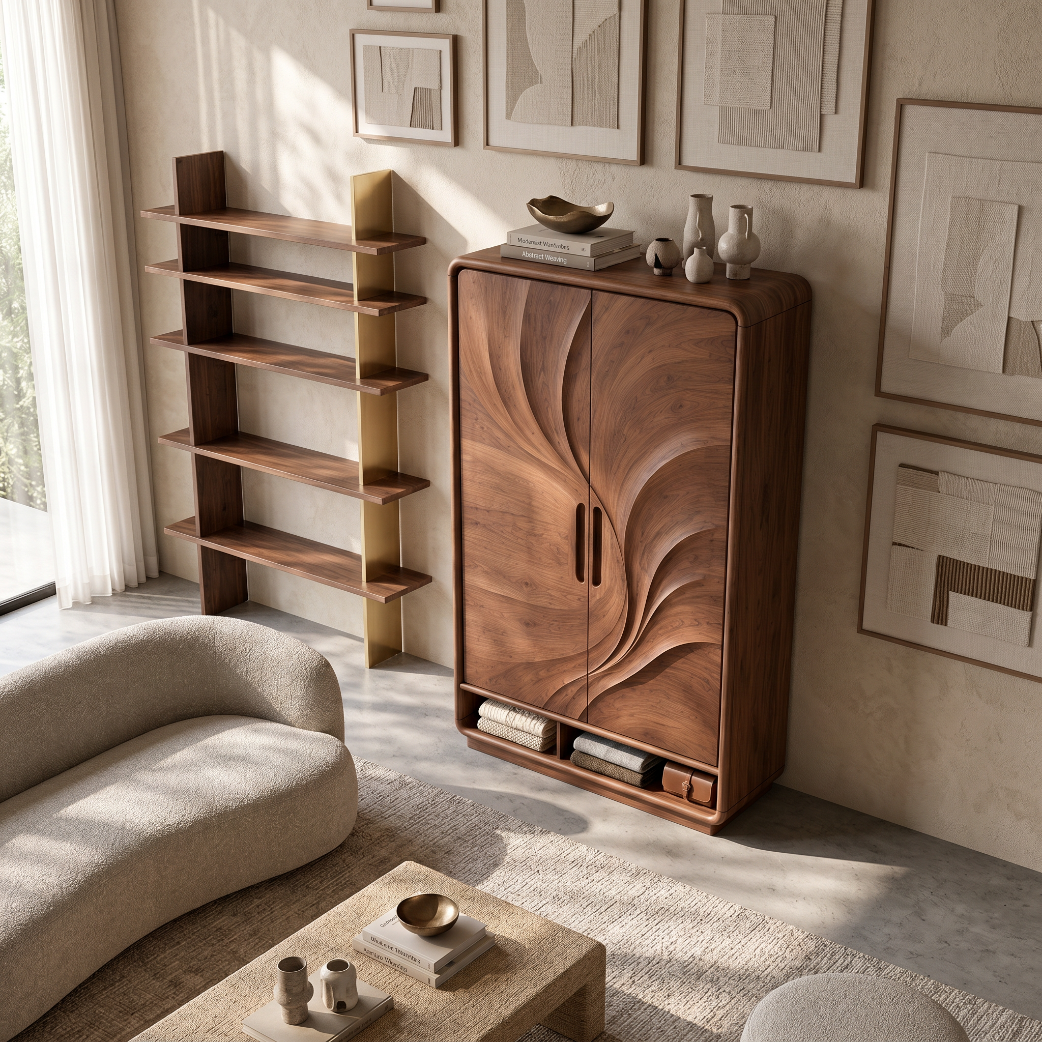 Minimalist Textured Surface Wardrobe For Guest Room Interior SILDTTNWDE004