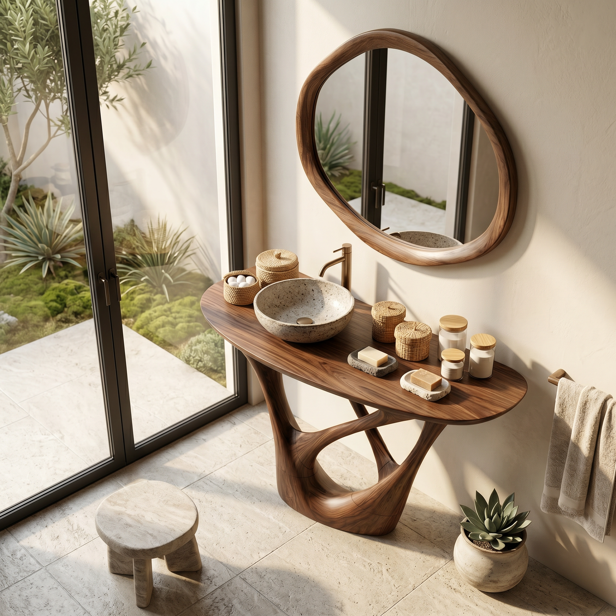 Botanical Wooden Sink Vanity For Spa Retreat SILDTTRBRV170