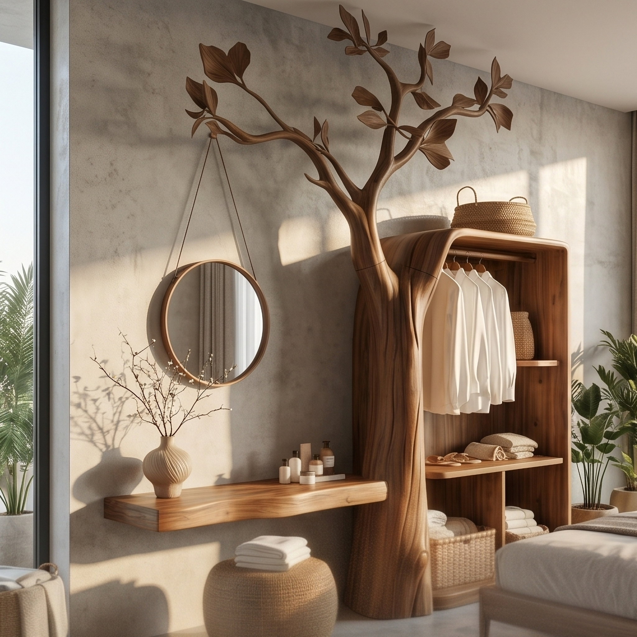 Organic Modern Hanging Clothes Rack Tree Coat Rack Bedroom And Dressing Room SINLSATCR108