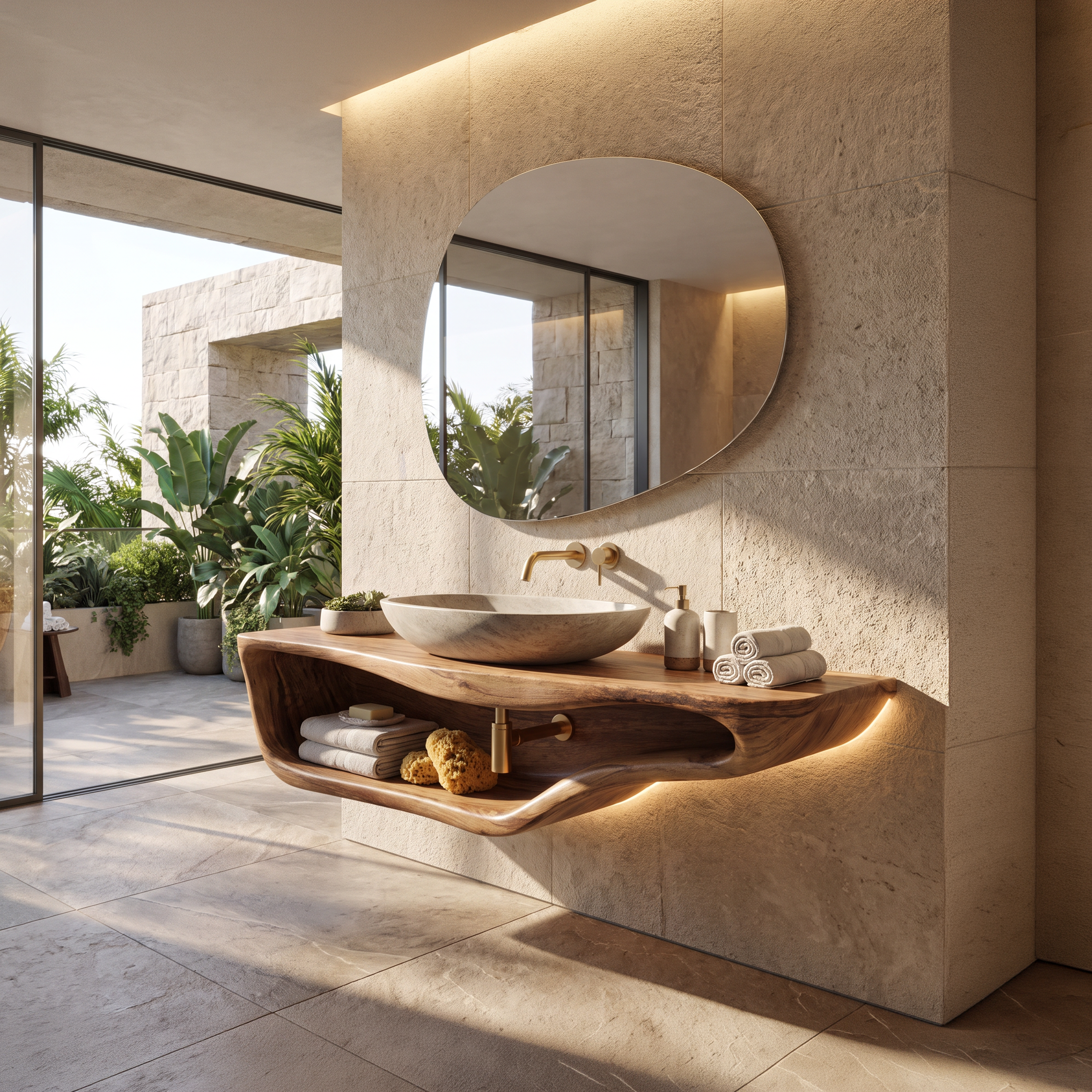 Handcrafted Live Edge Vanity For Custom Bathrooms SILDTTNBAS005