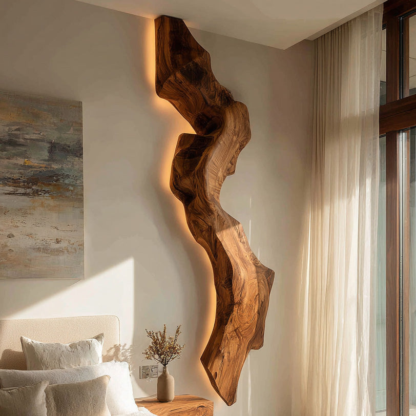 Abstract Live Edge Wall Lamp For Bedroom RTTHHNLAM050