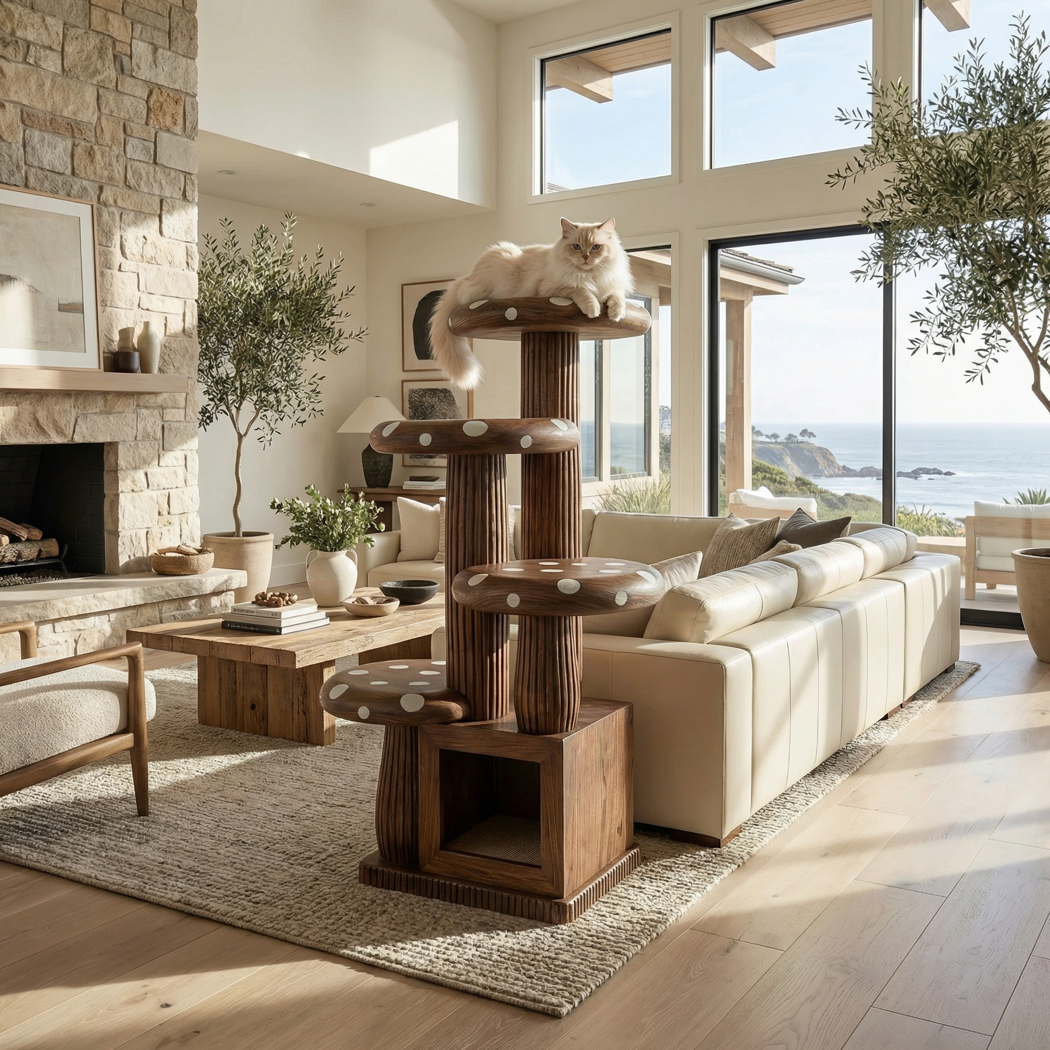 Modern Mushroom Cat Tower For Living Room And Cat Room SINLSATT122