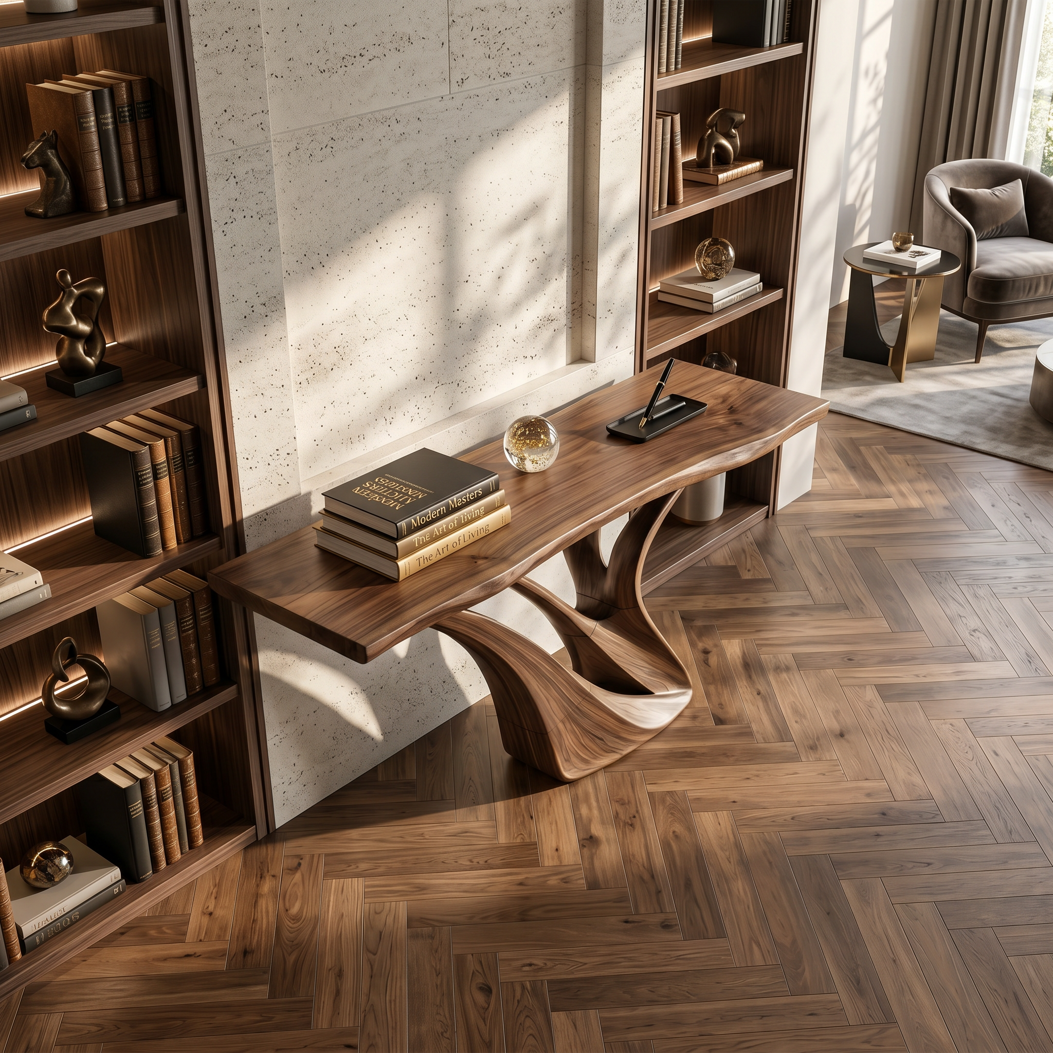 Organic Wing Base Console Table Modern Entryway SILDTTRCS080
