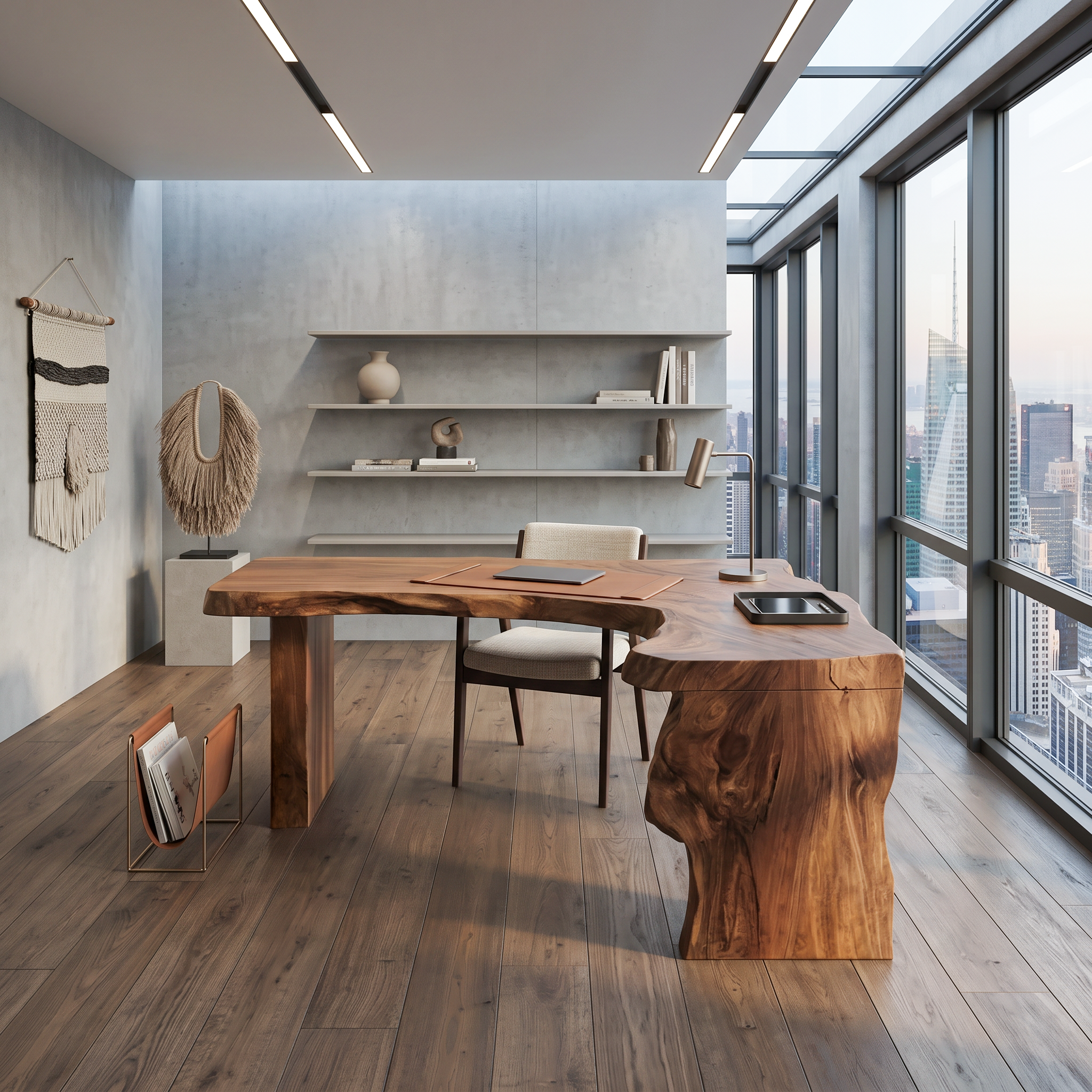 Rustic Live Edge L Shaped Desk For Home Workspace SITHTTDE046