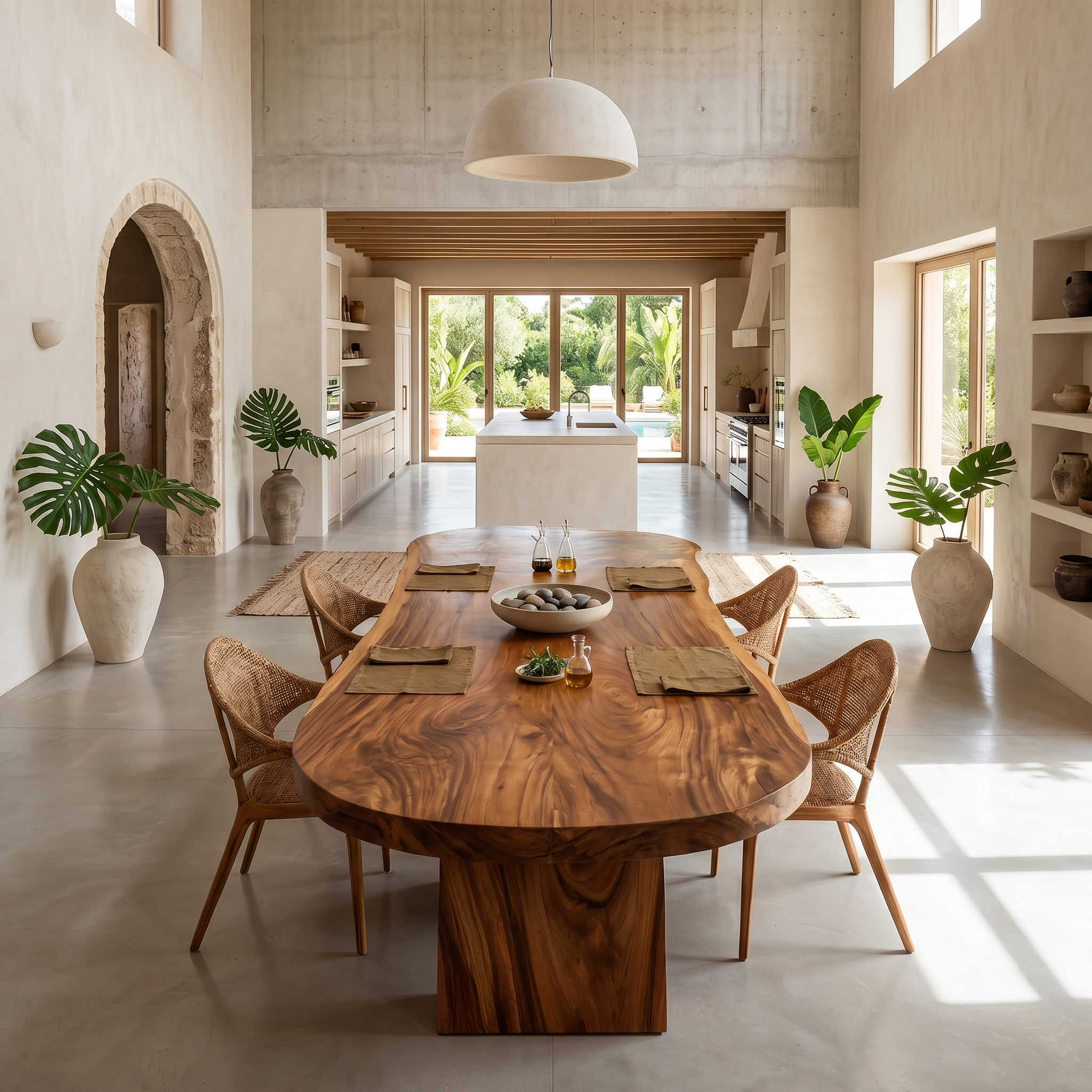 Scandinavian Live Edge Dining Table For Open Dining Area SILDTTNDN017