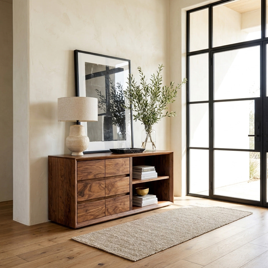 Wooden Console Table With Shelf And Drawer For Modern Home RTTHHNCS031