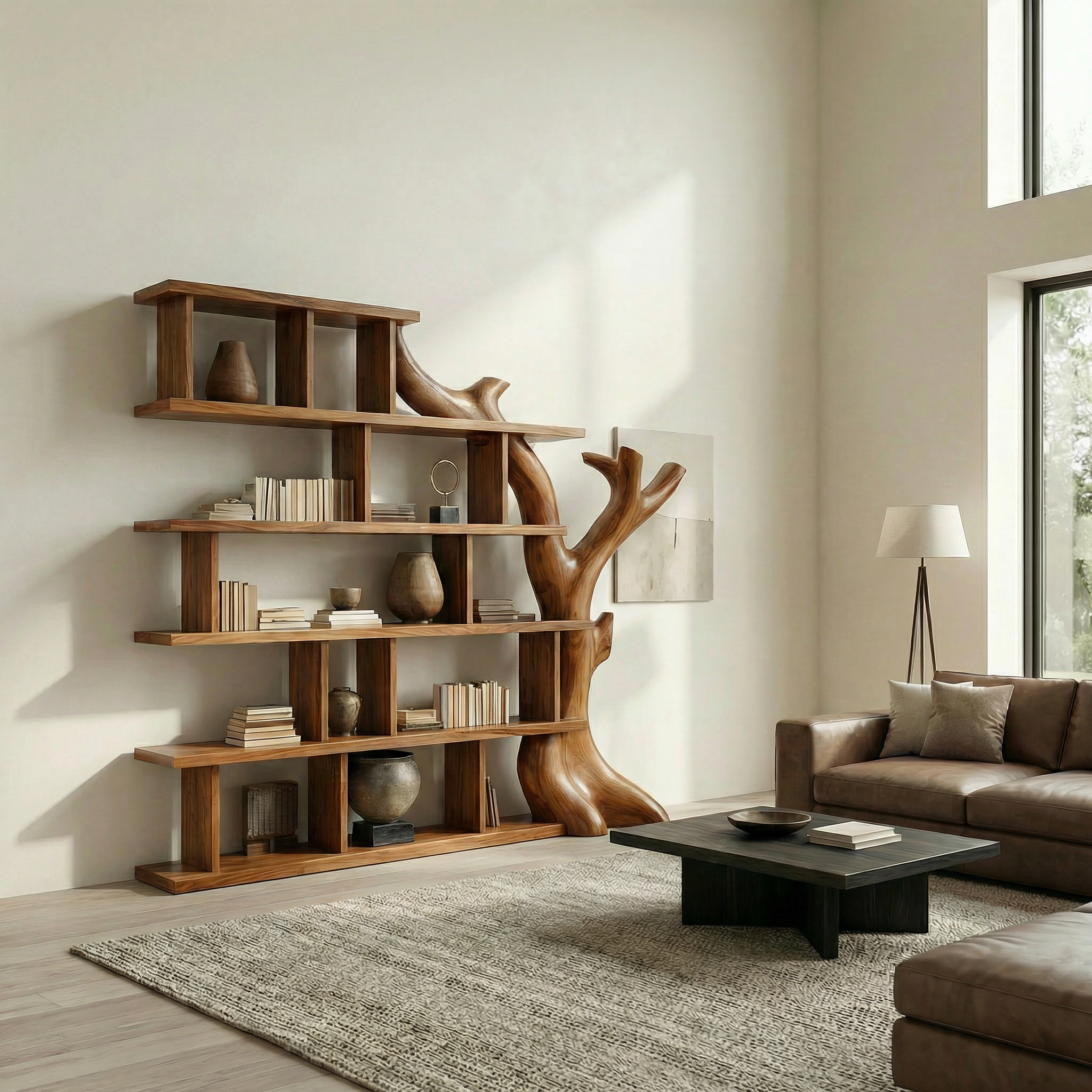 Organic Tree Bookshelf For Living Room And Home Library SINLSABS001S