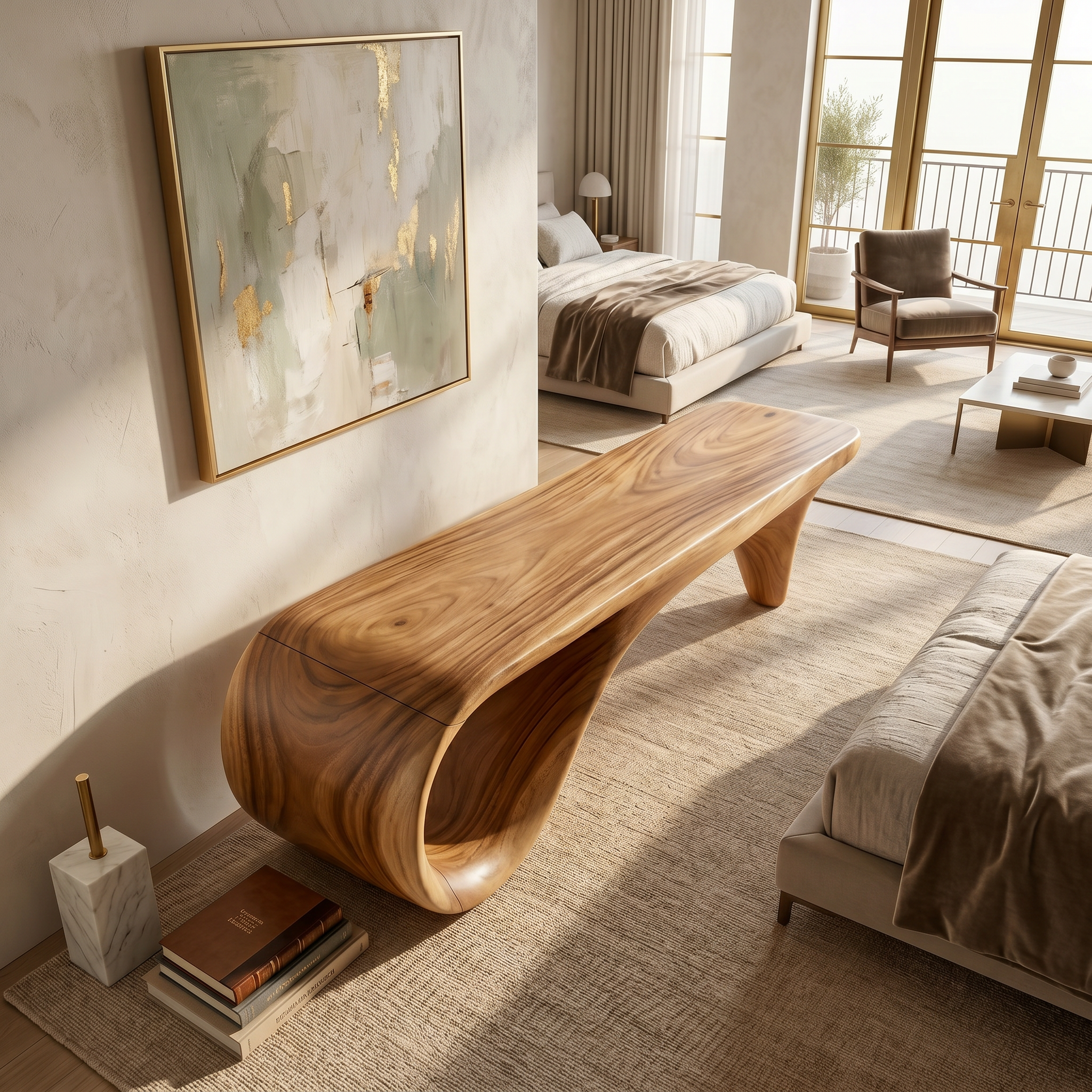 Live Edge Wooden Bench Rustic Interior SILDTTRBEN061