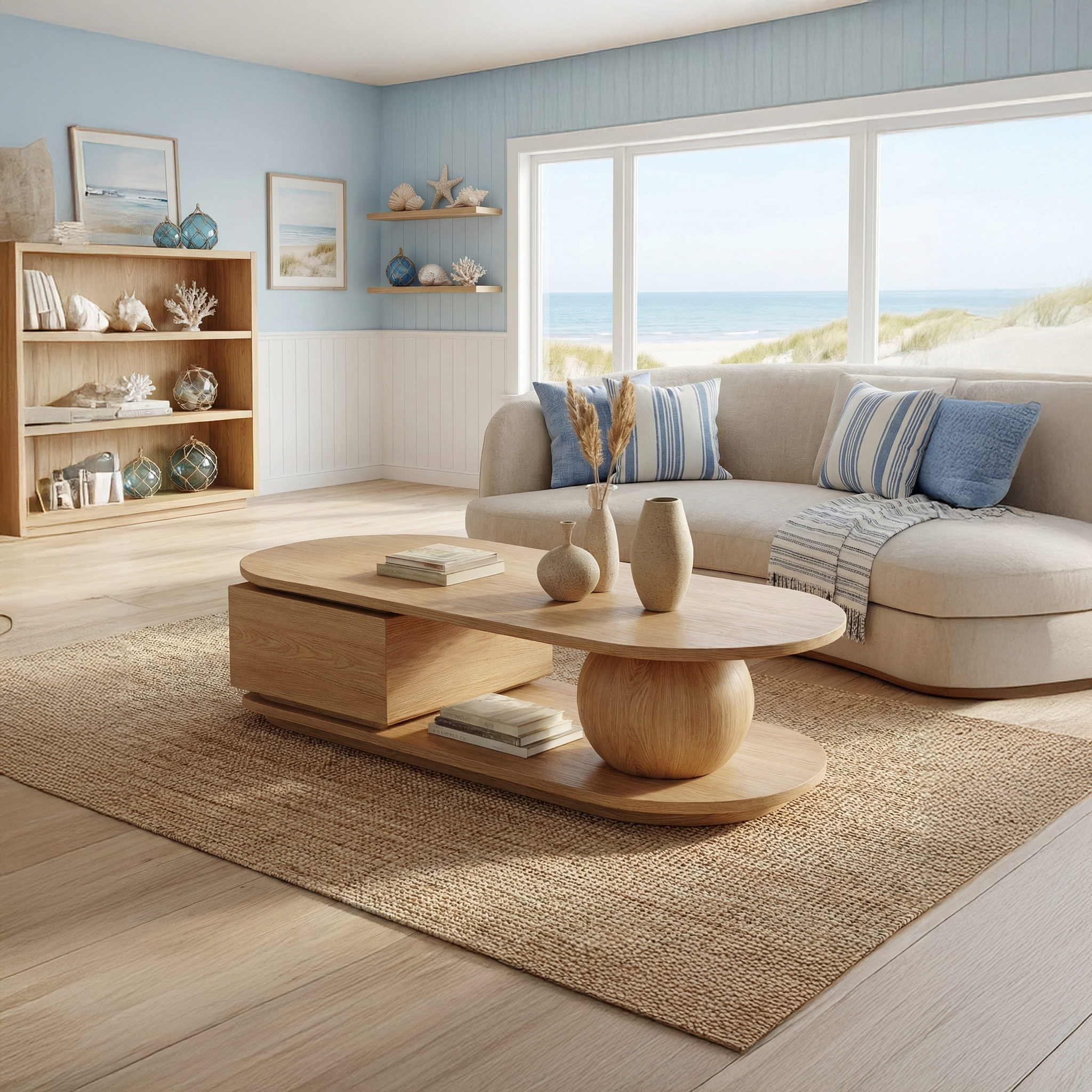 Rustic Coffee Table Solid Wood For Living Room SINLSACF331