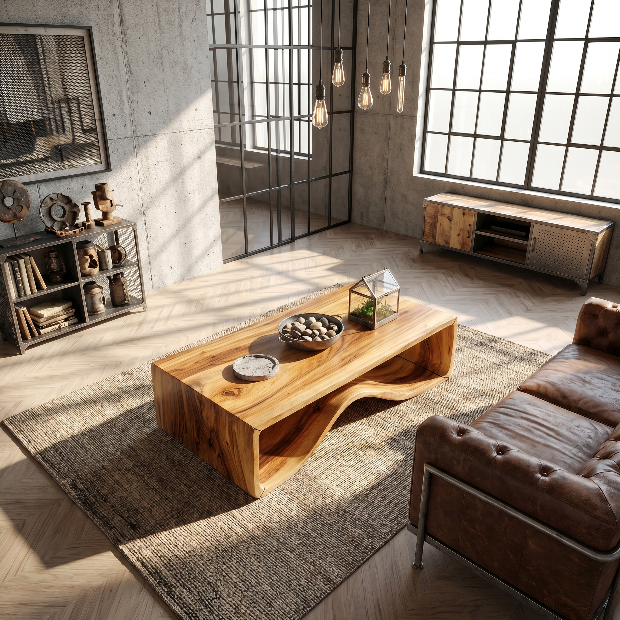 Wave Wood Coffee Table For Library Lounge SILDTTRCF132