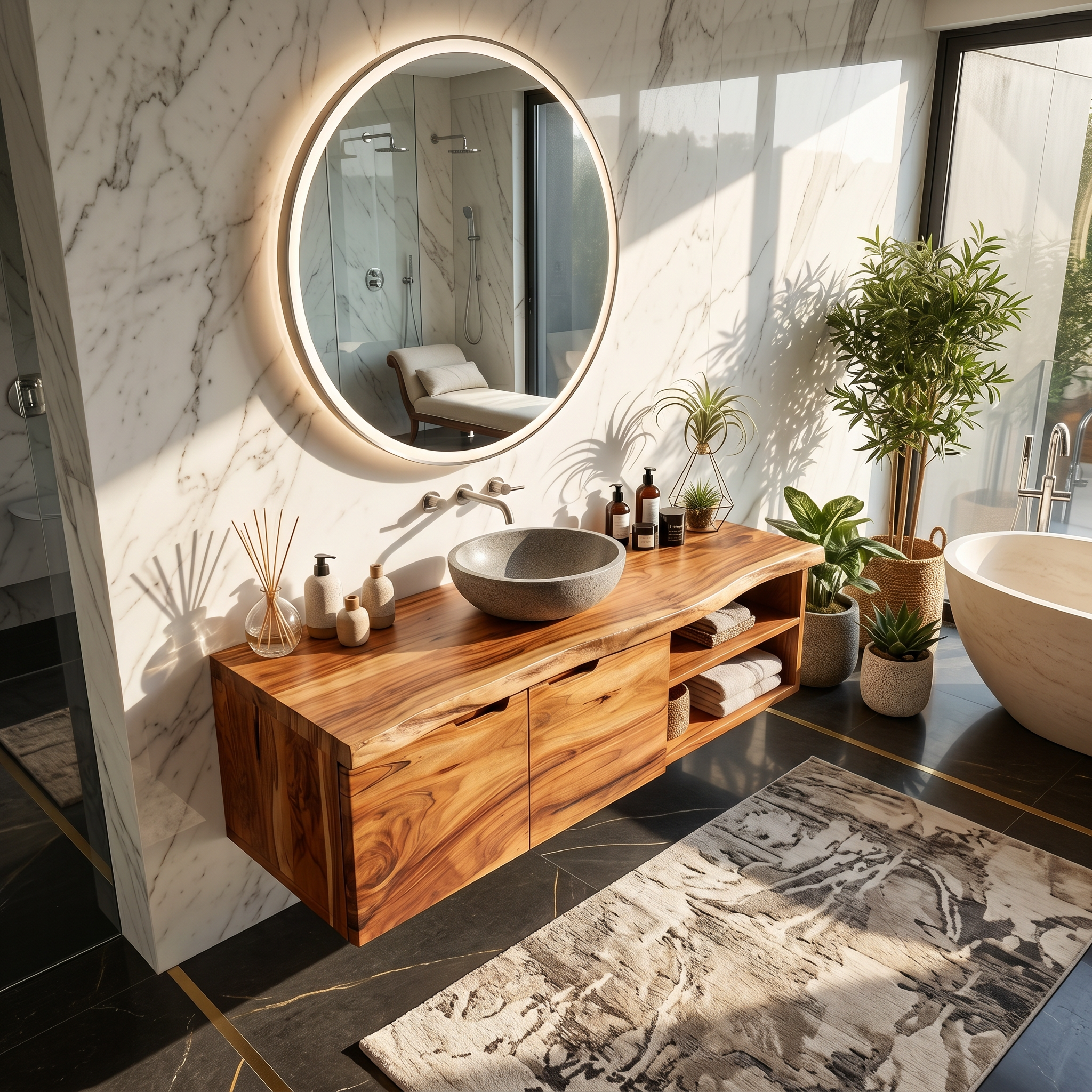 Coastal Floating Washstand Relaxing Guest Bathroom SILDTTRBRV194