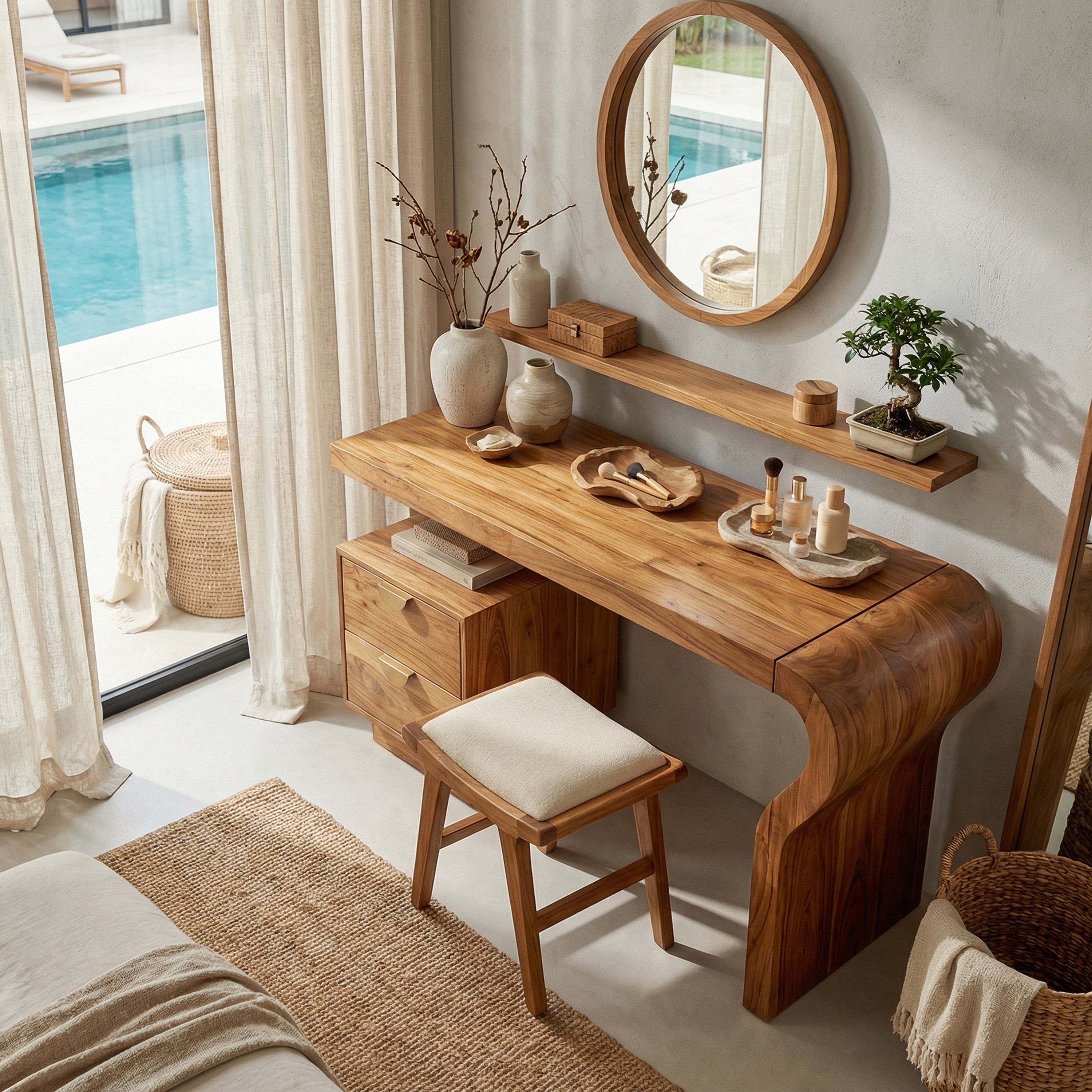 Minimalist Vanity Table Walk In Closet Makeup Area Personal Space SILDTTRMV015