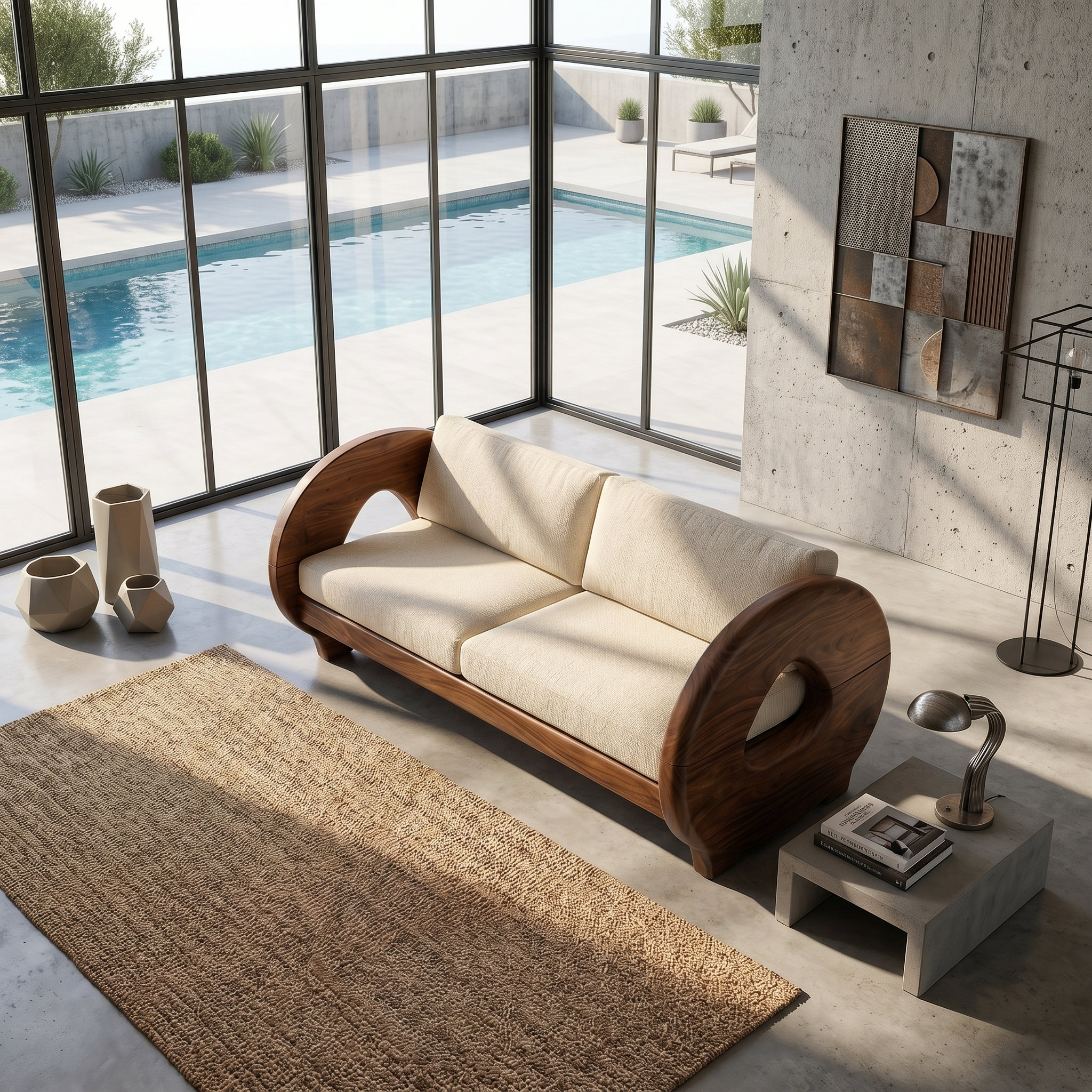 Sculptural Circular Arm Sofa Wellness Retreat Interior SILDTTRSFA005