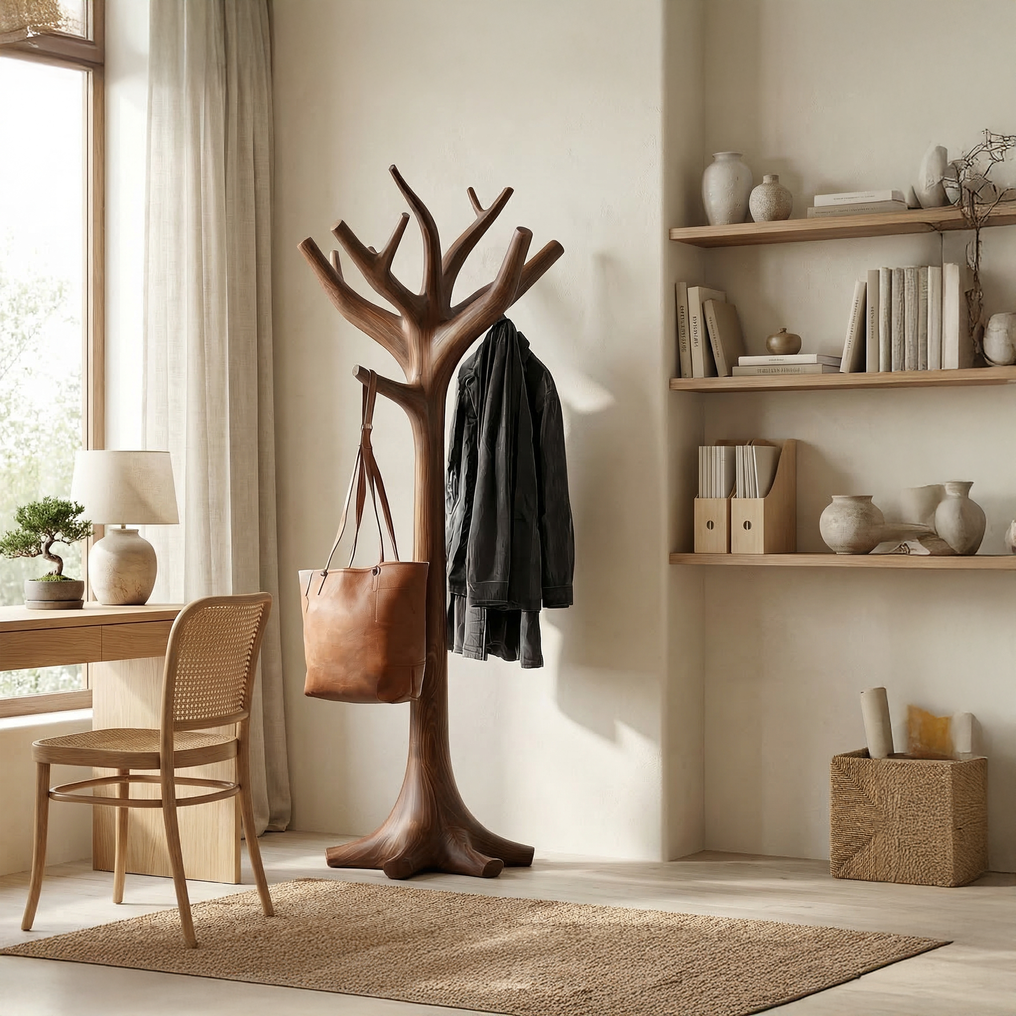 Rustic Decorative Tree Coat Rack For Bedroom And Hallway SINLSATCR103