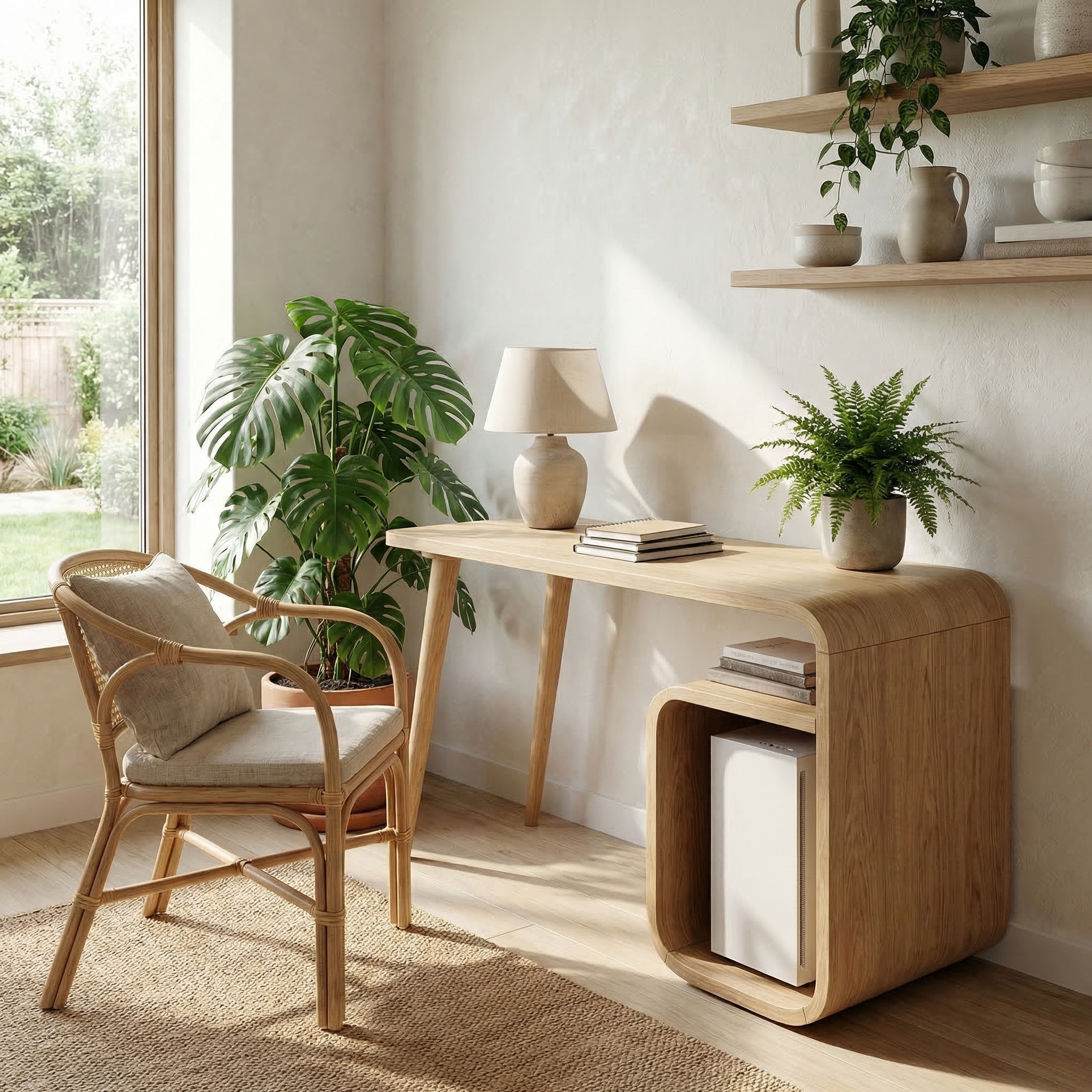 Japandi Writing Desk For Home Office And Bedroom SINLSADK093