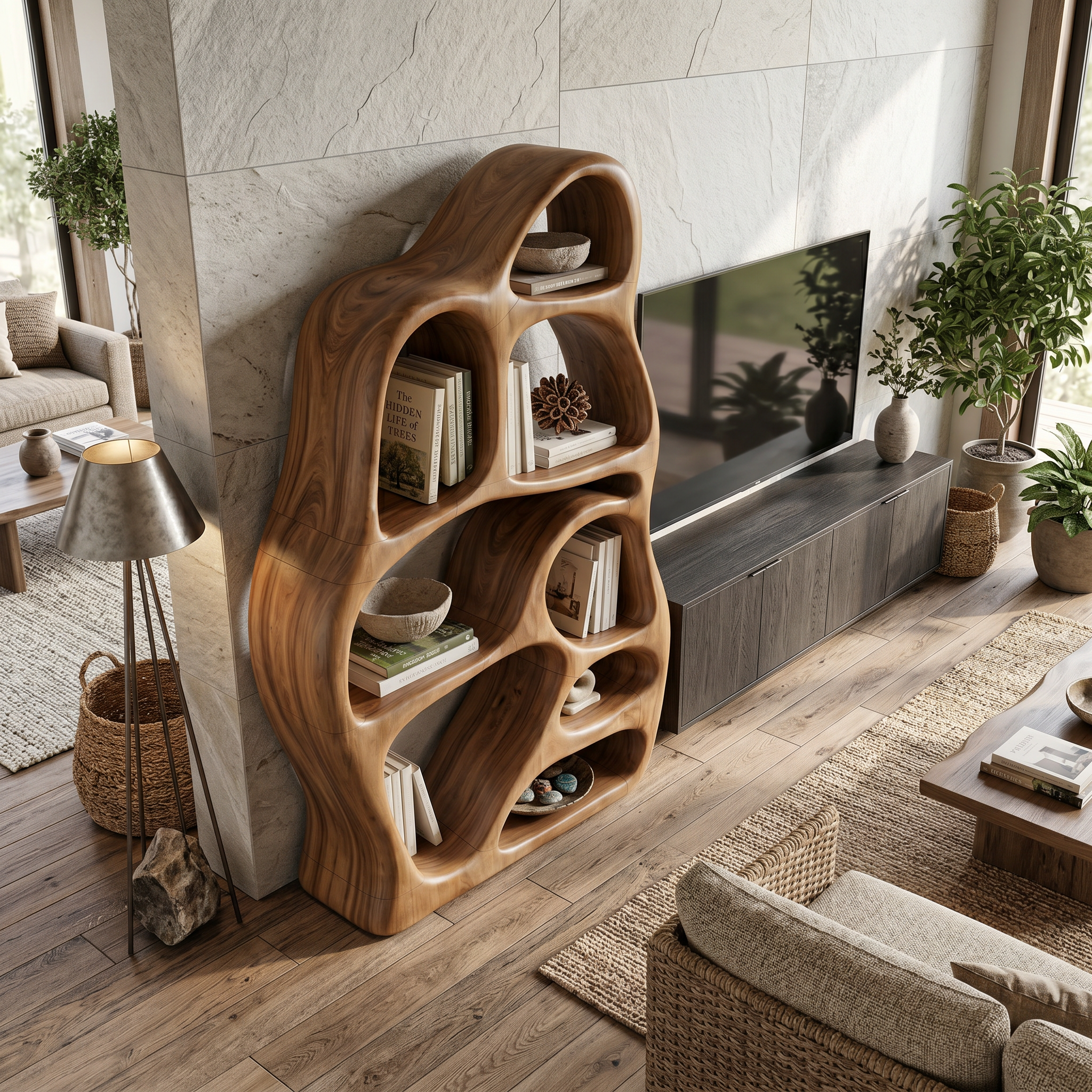 Minimalist Display Bookcase For Contemporary Lounge Area SILDTTNBS038