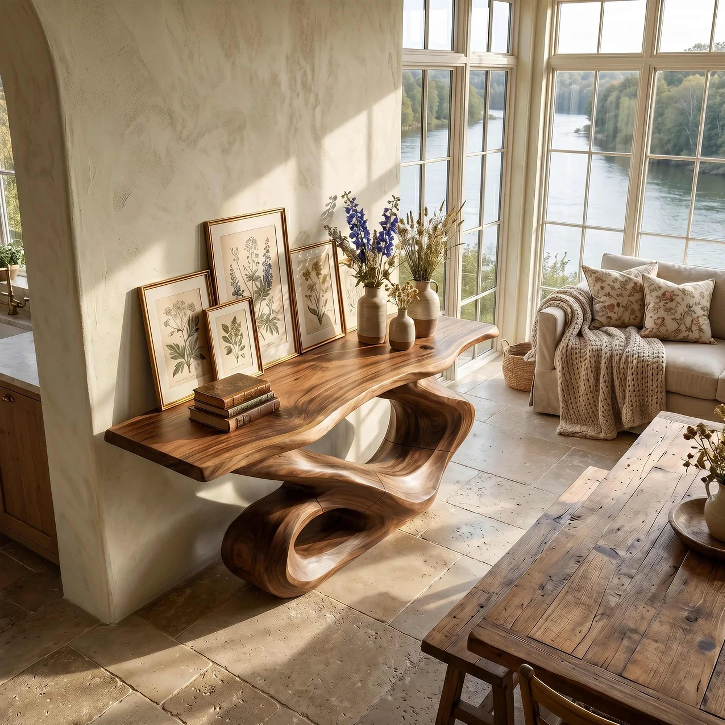 Rustic Live Edge Console Table Modern Residence SILDTTRCS085