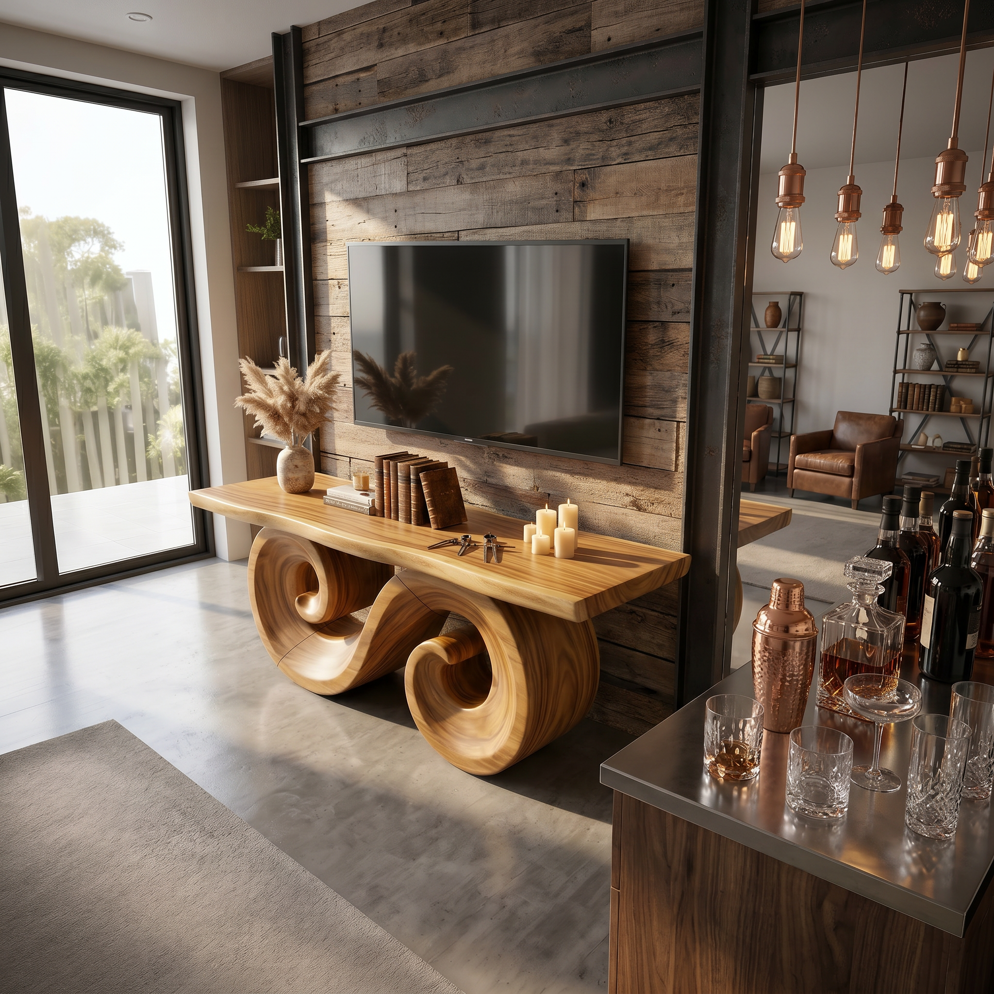 Luxury Wood Sofa Table For Poolside Furniture SILDTTRCS051