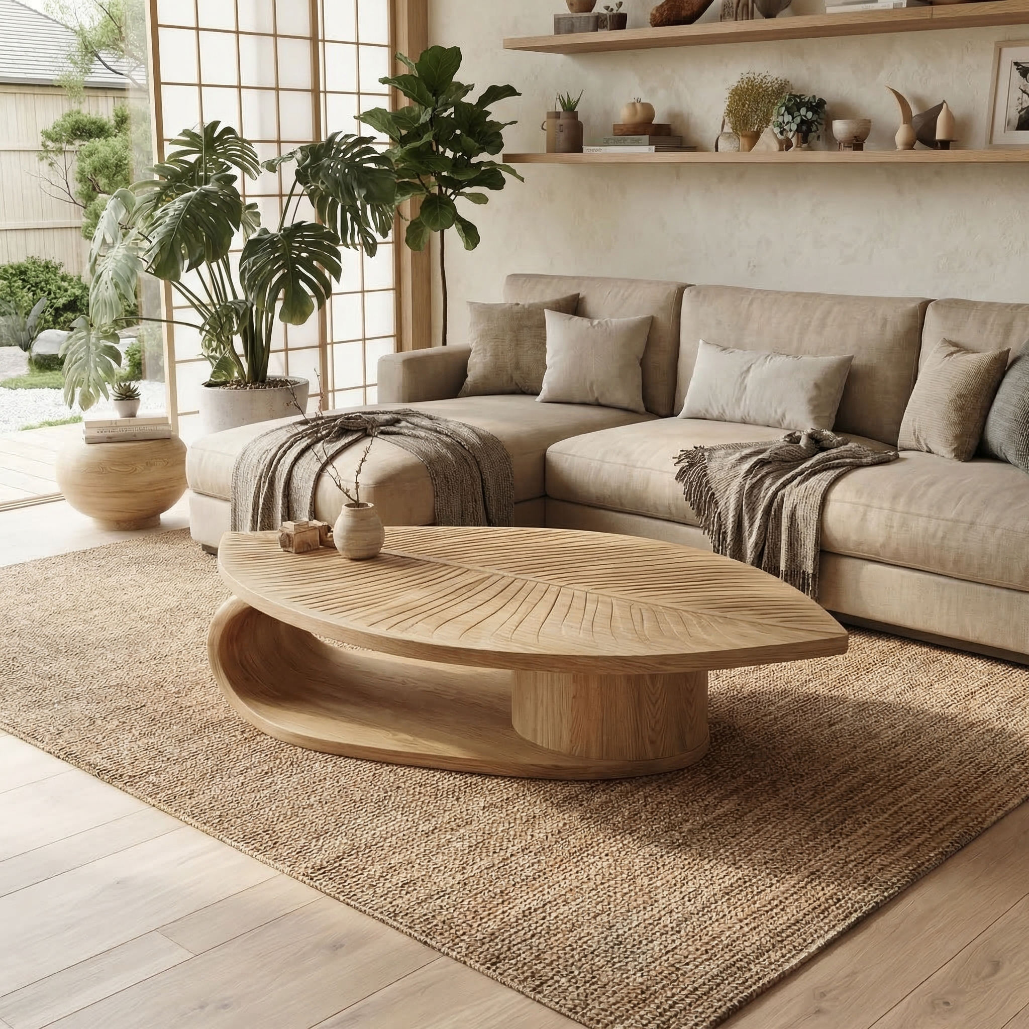 Scandinavian Solid Wood Coffee Table For Living Room SINLSACF334