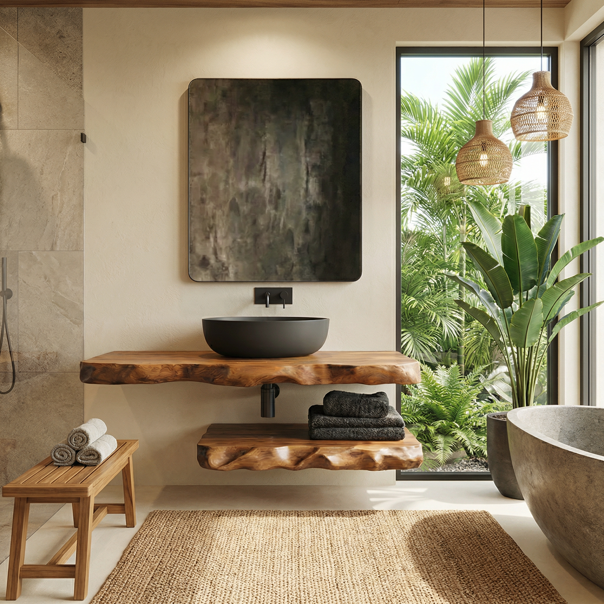 Industrial Live Edge Bathroom Vanity For Bathroom And Vanity SINLSABRV287