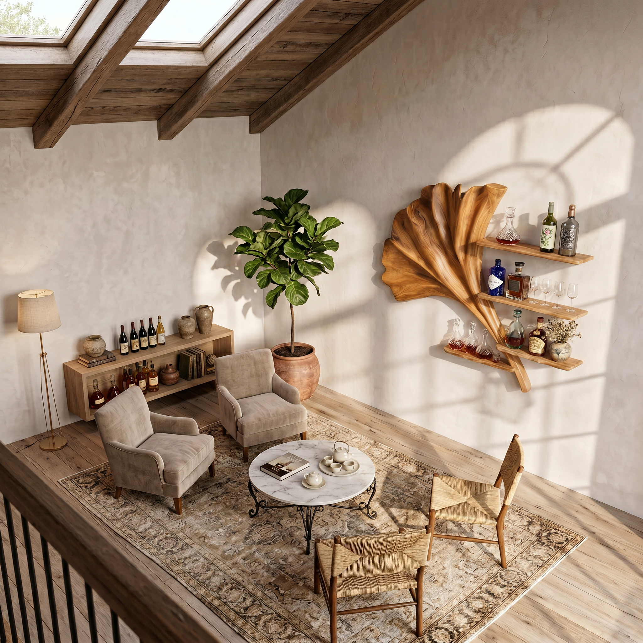 Industrial Wall Wine Holder For Breakfast Nook Beverage Storage SILDTTRWH075