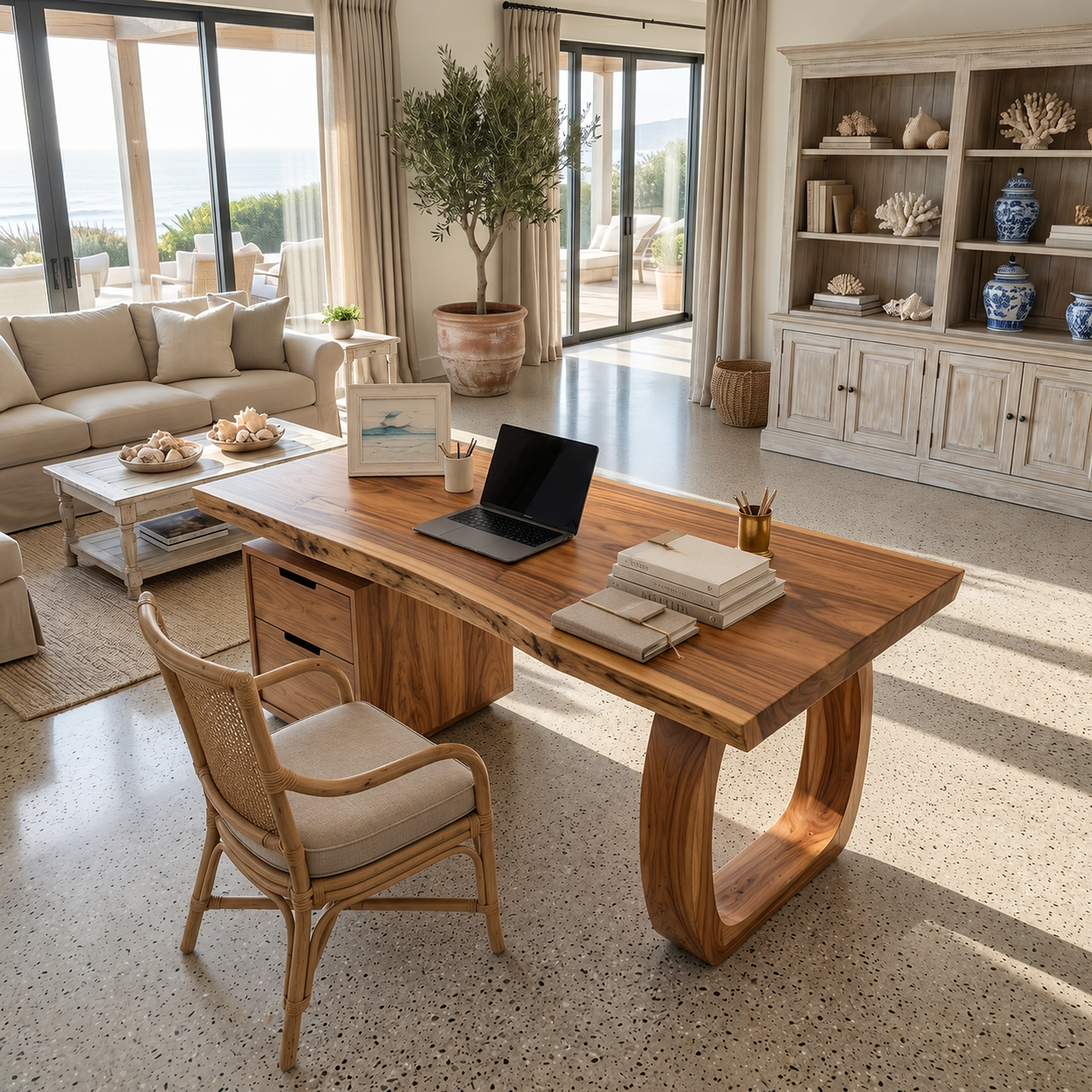 Modern Computer Desk With File Cabinet For Garden View Office SILDTTRDE006