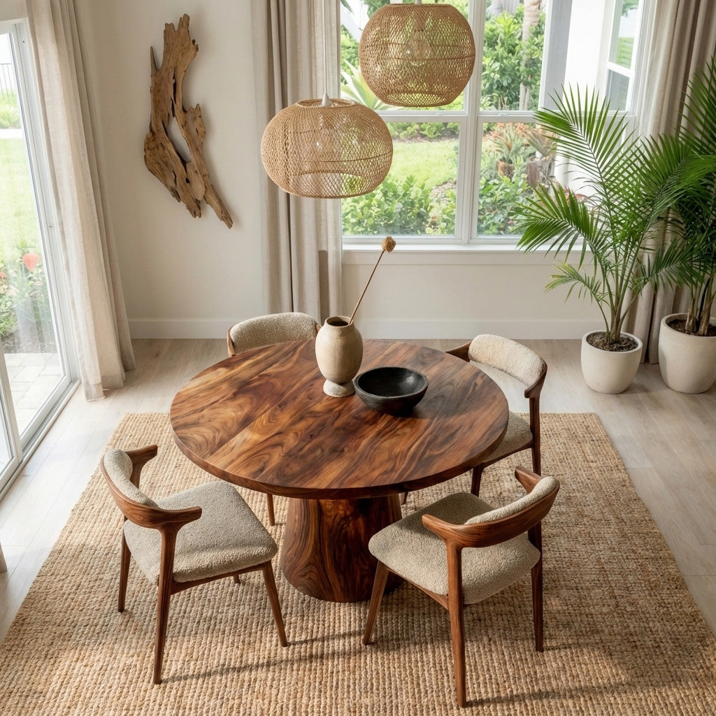 Minimalist Wooden Sculptural Dining Table For Dining Room RTTHHNDN056