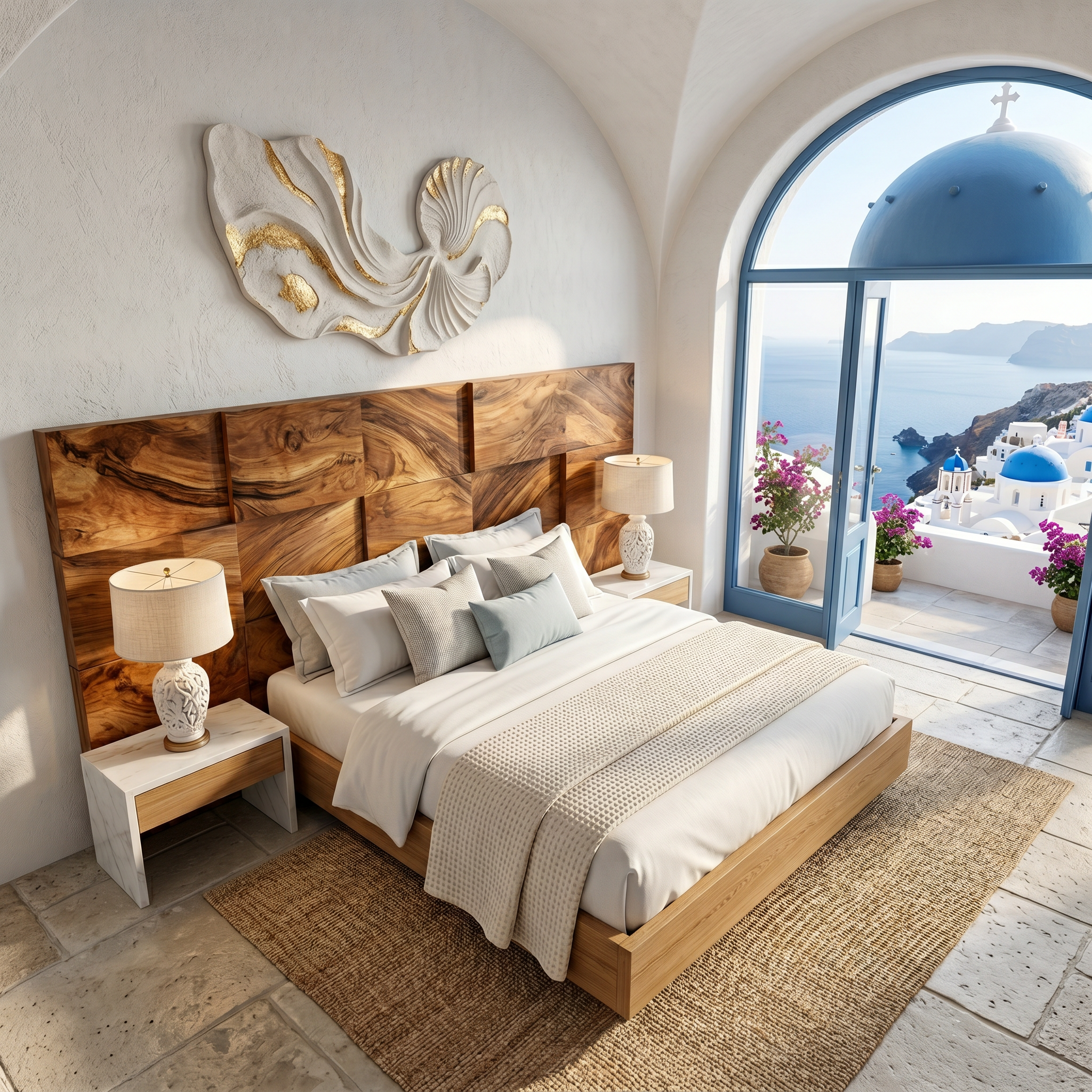 Modern Mosaic Wood Headboard For Neutral Bedroom SILDTTRHB021