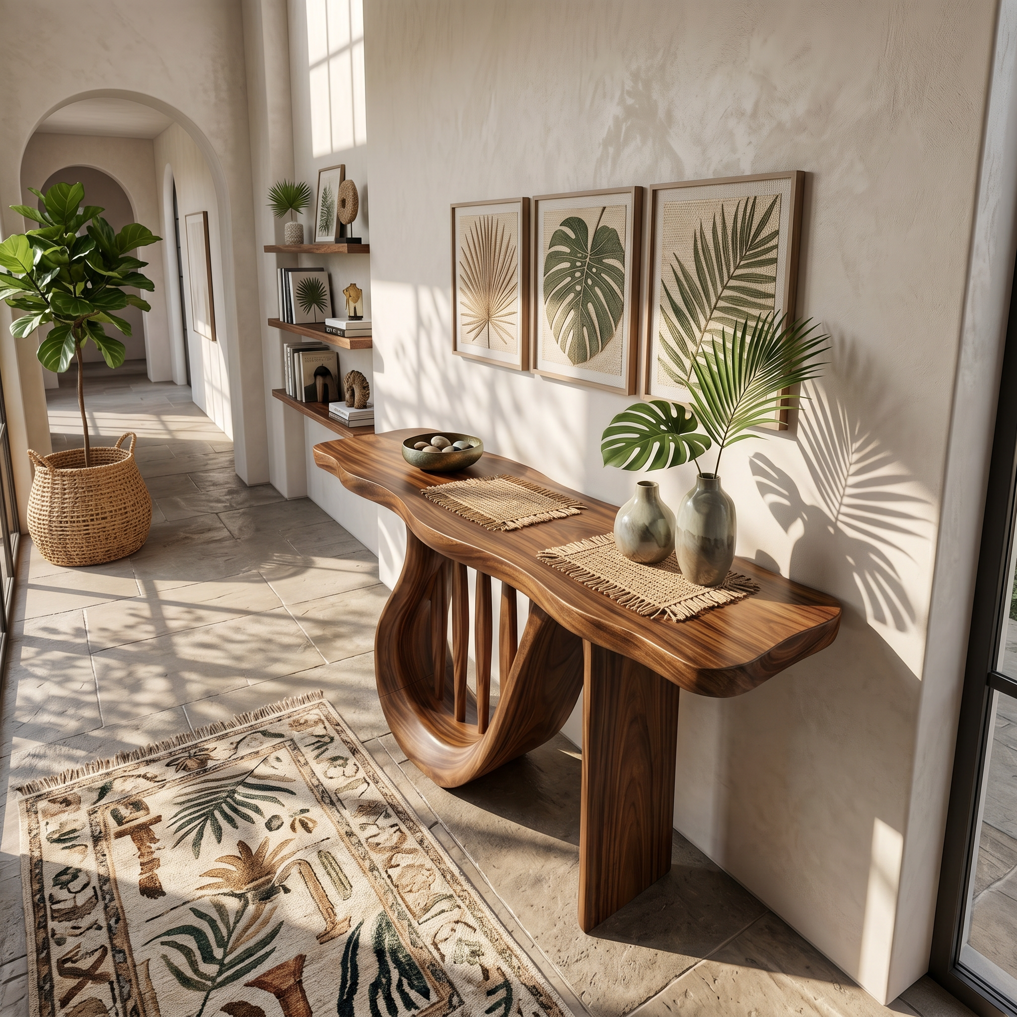 Modern Horseshoe Base Console Table Contemporary Hallway SILDTTRCS110