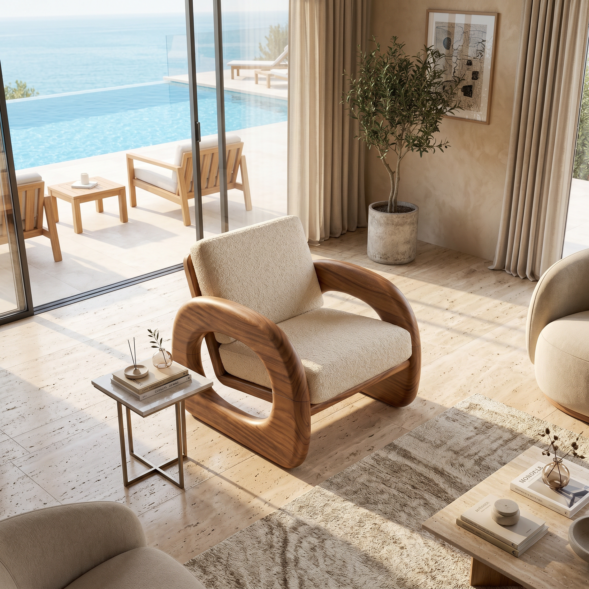 Resort Style Sculptural Armchair Wellness Reception Area SILDTTRCHR003