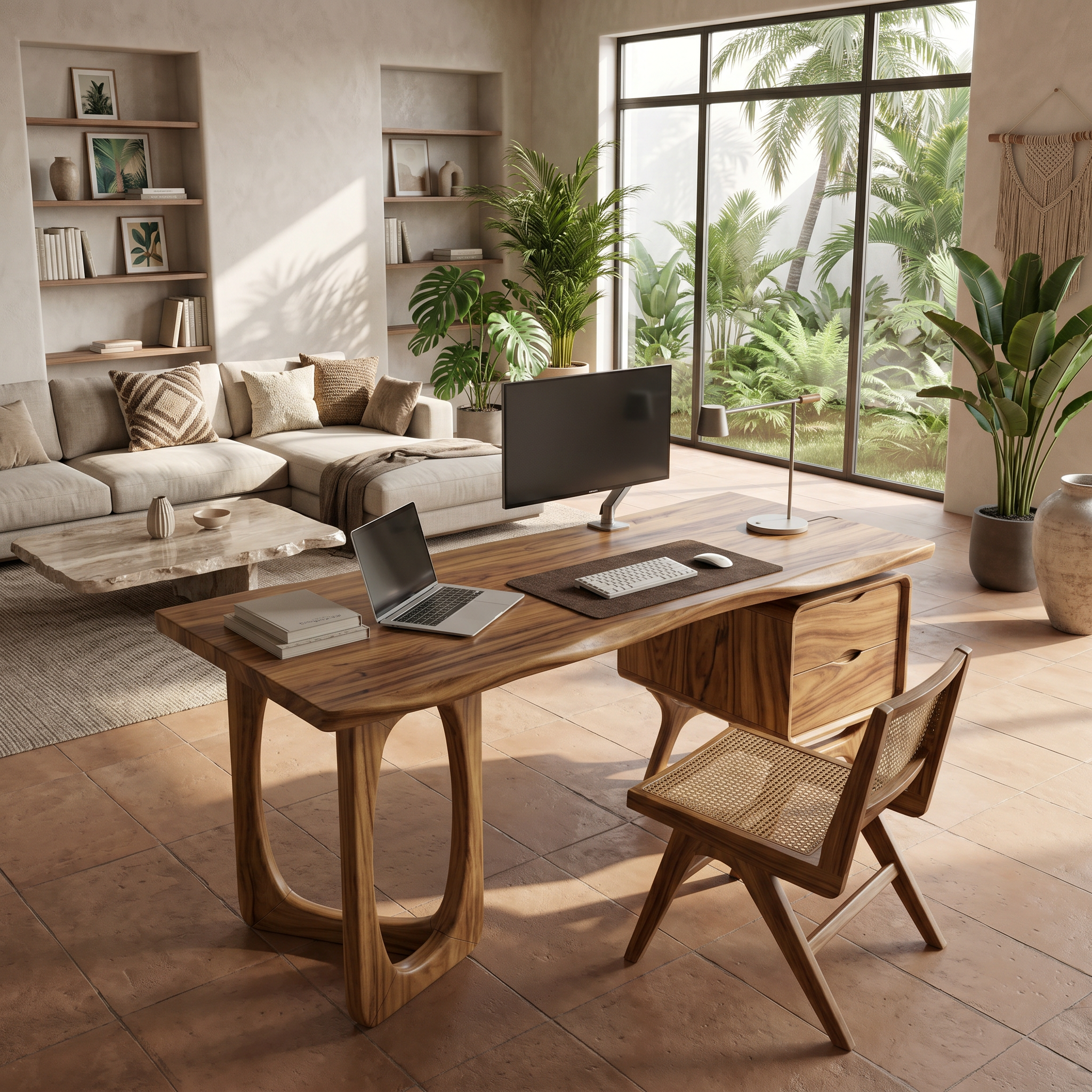 Organic Live Edge Executive Desk Modern Office SILDTTRDE022