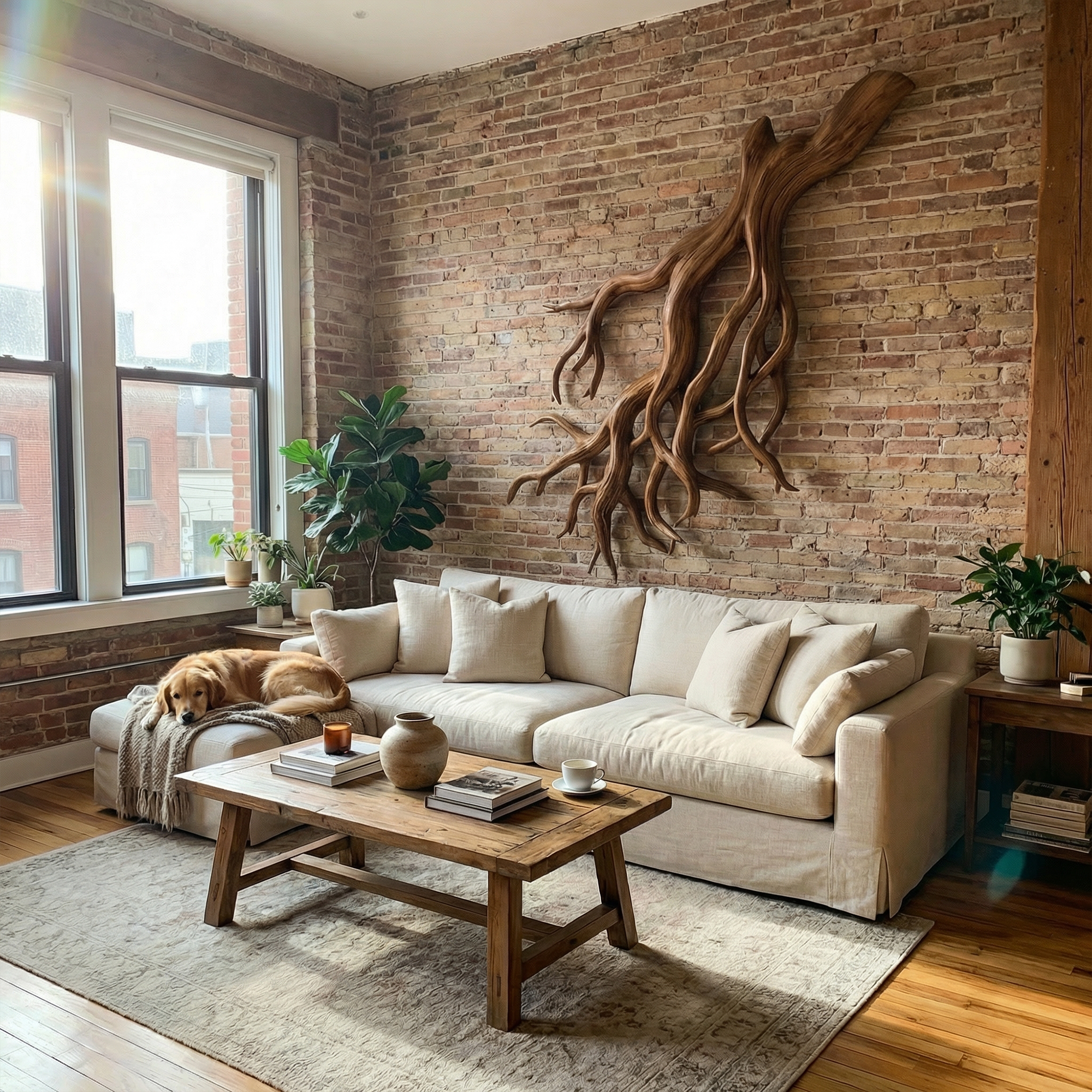 Rustic Tree Root Wall Art Living Room And Lounge SINLKIWD056