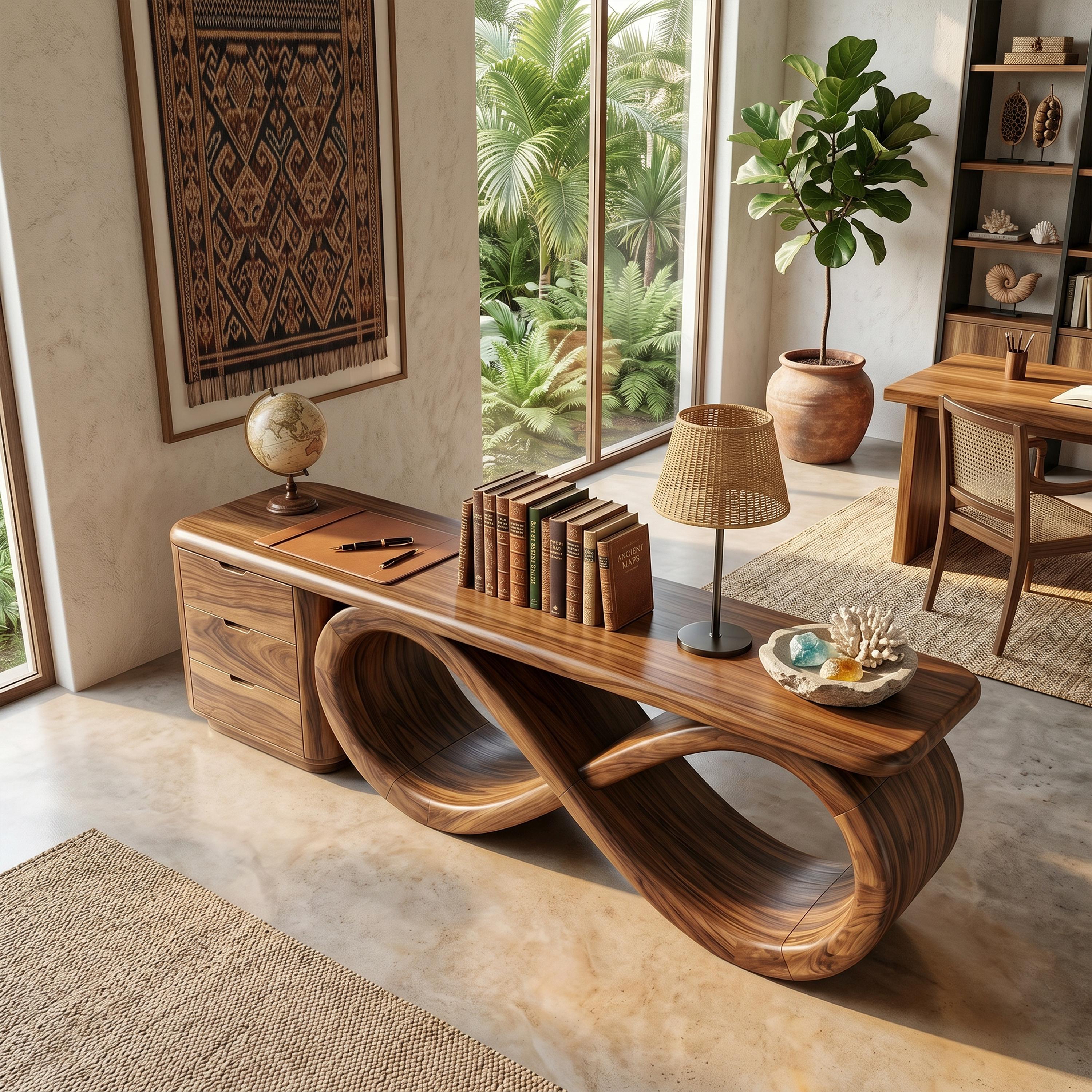 Modern Black Tree Console Table Luxury Residence SILDTTRCS095