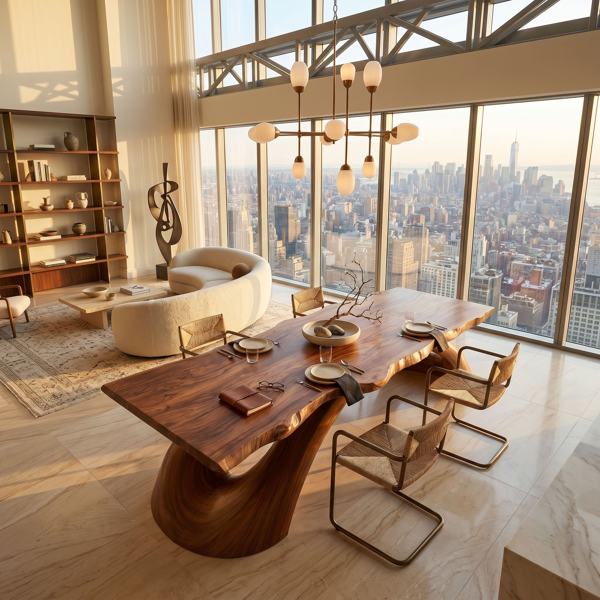 Modern Live Edge Dining Table For Open Concept Dining SILDTTNDN031