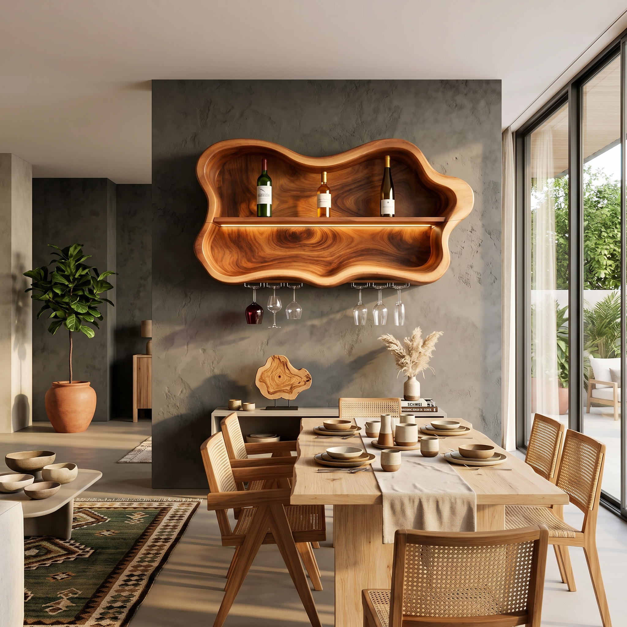 Modern Glass Holder Wine Holder For Open Dining Area SILDTTNWH027