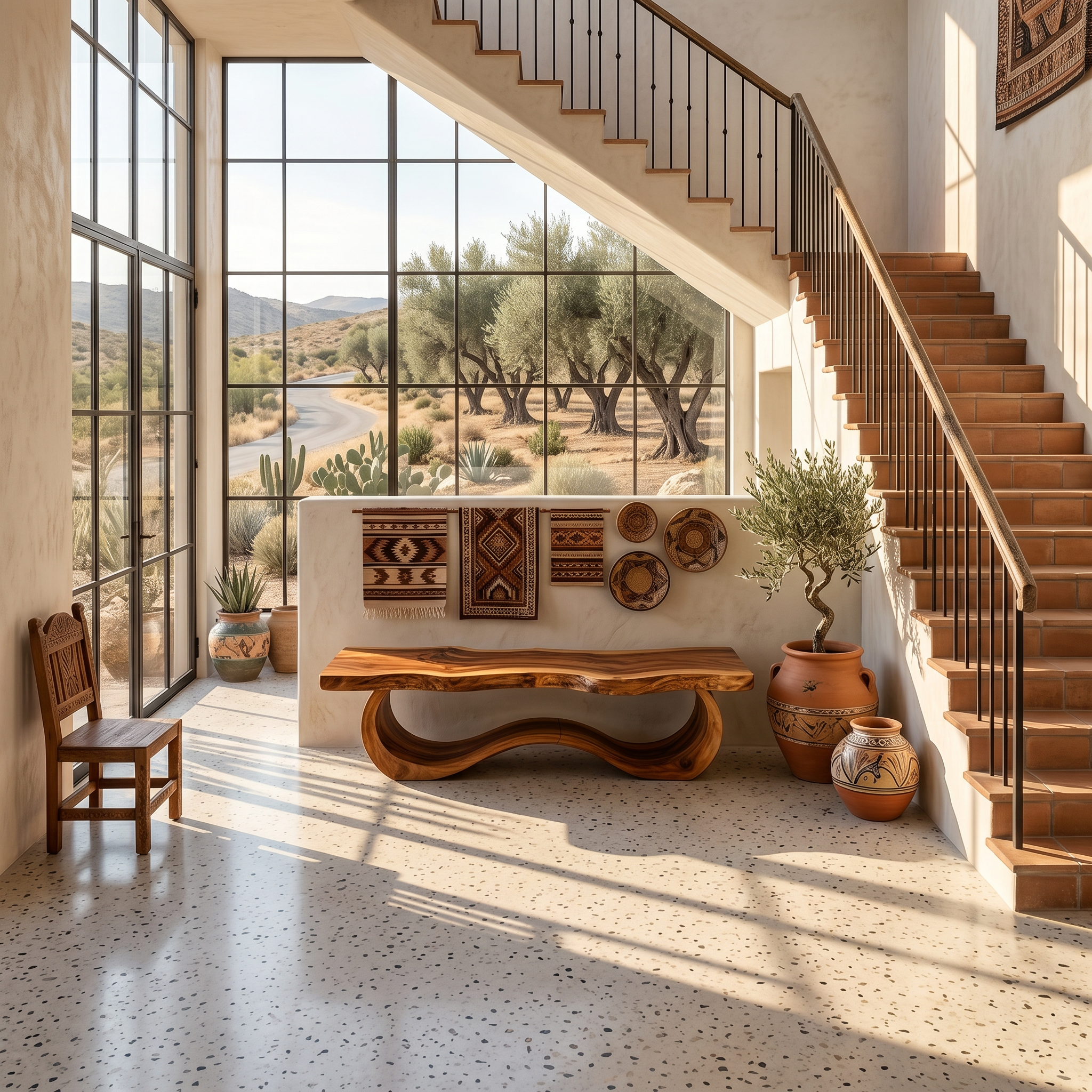 Modern Live Edge Wave Bench For Patio Interior Area SILDTTNBEN015