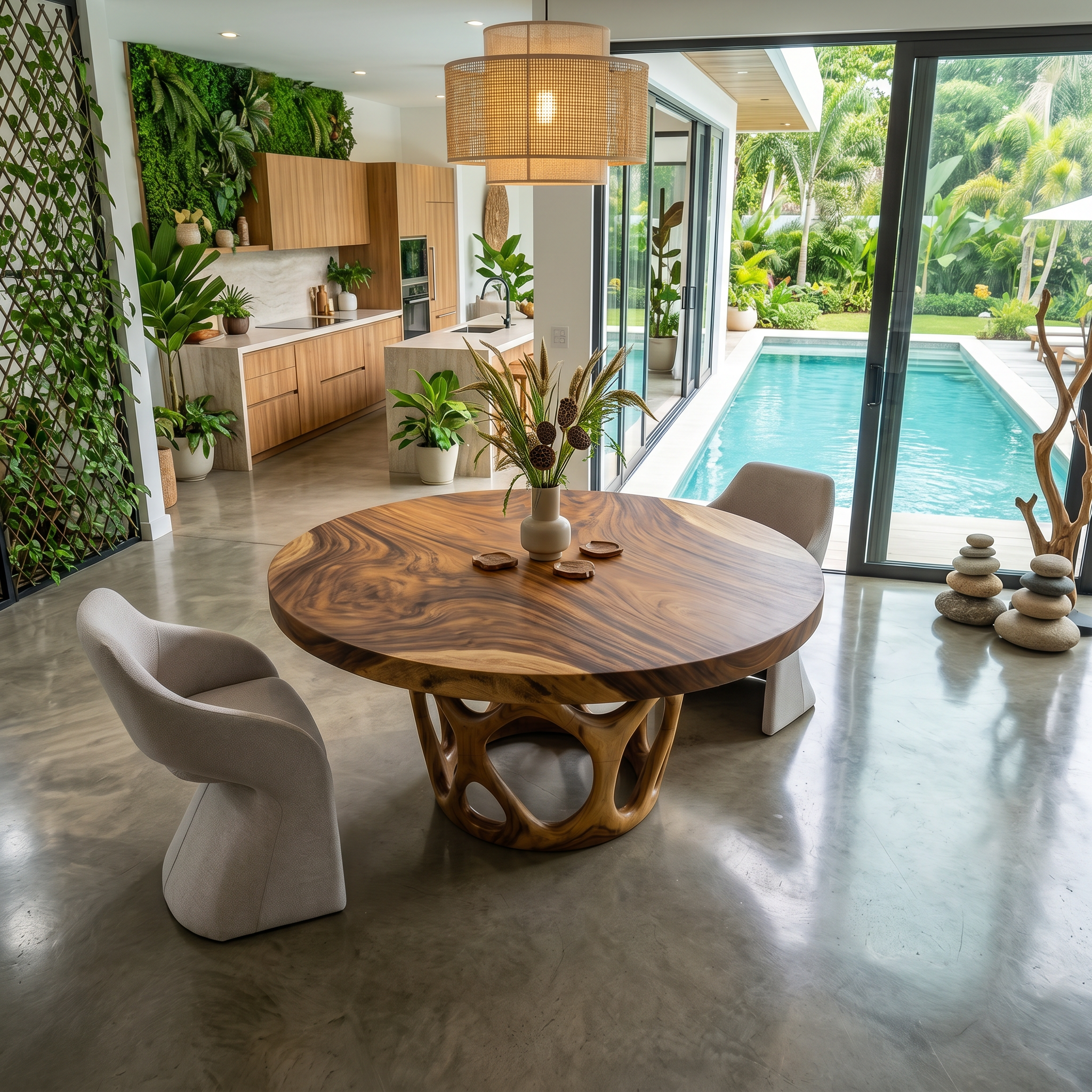 Modern Round Gathering Table For Garden View Room SILDTTRDN061