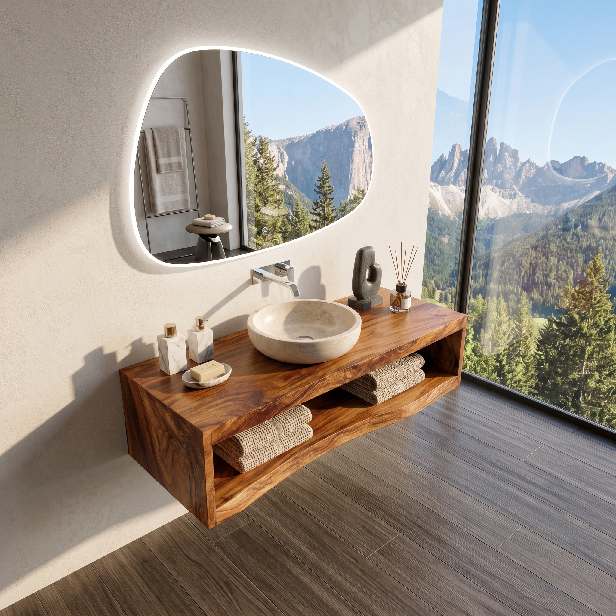 Contemporary Wood Bathroom Cabinet Tropical Villa SILDTTRBRV179