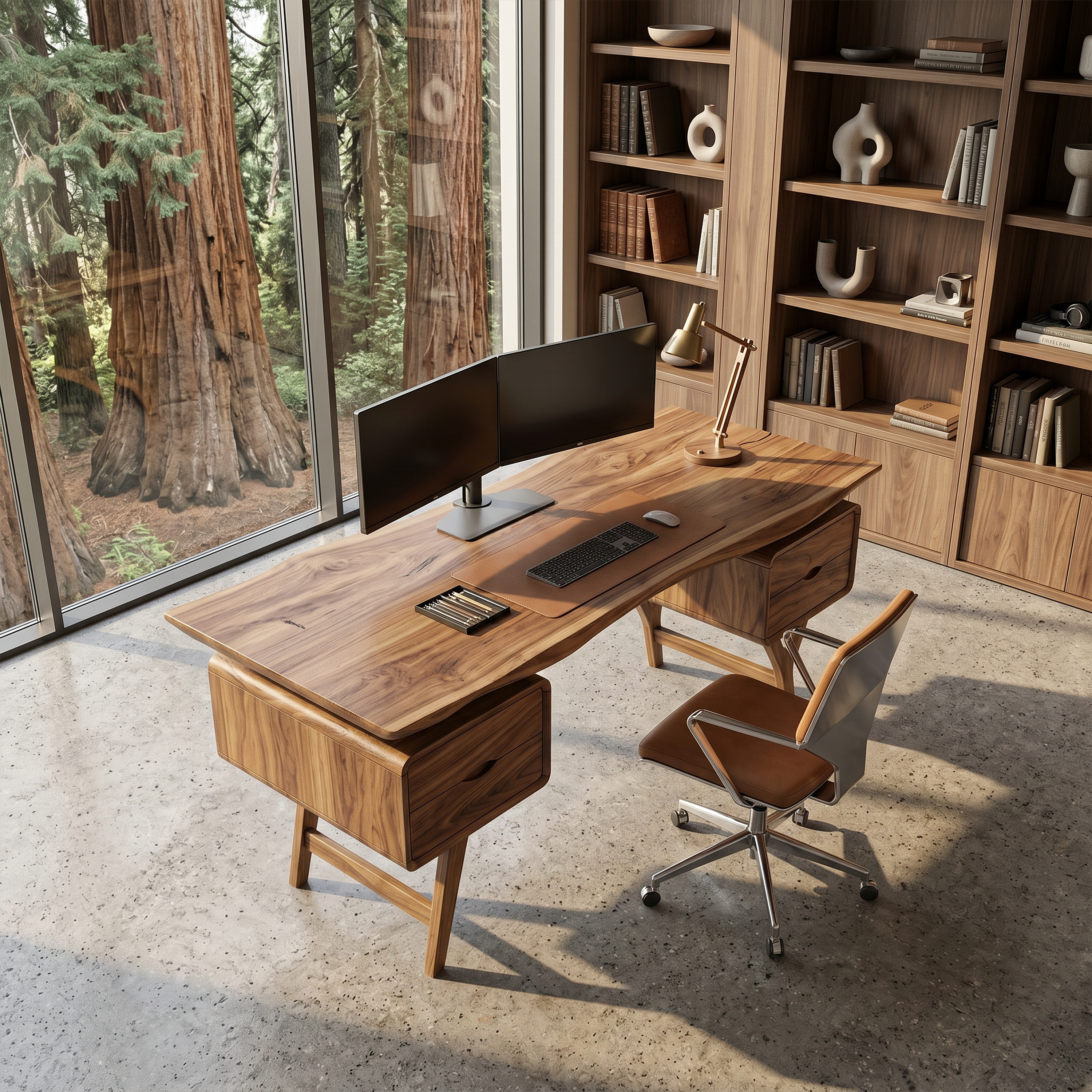 Organic Live Edge Executive Desk Coastal Office SILDTTRDE032