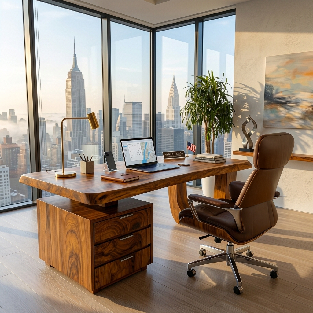 Minimalist Wooden Desk With Drawers For Home Workspace RTTHTTDE069