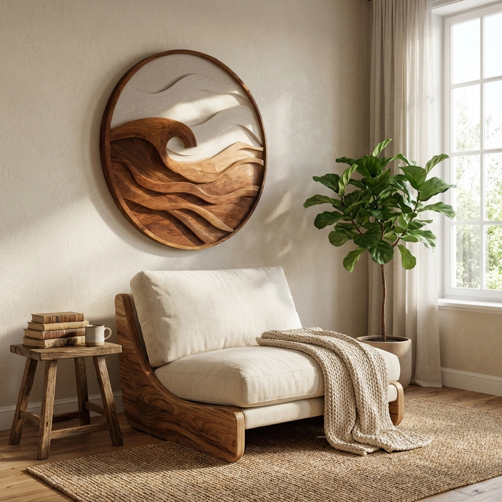 Handcrafted Round Wave Wall Art For Wall Decor RTTHHNWA145