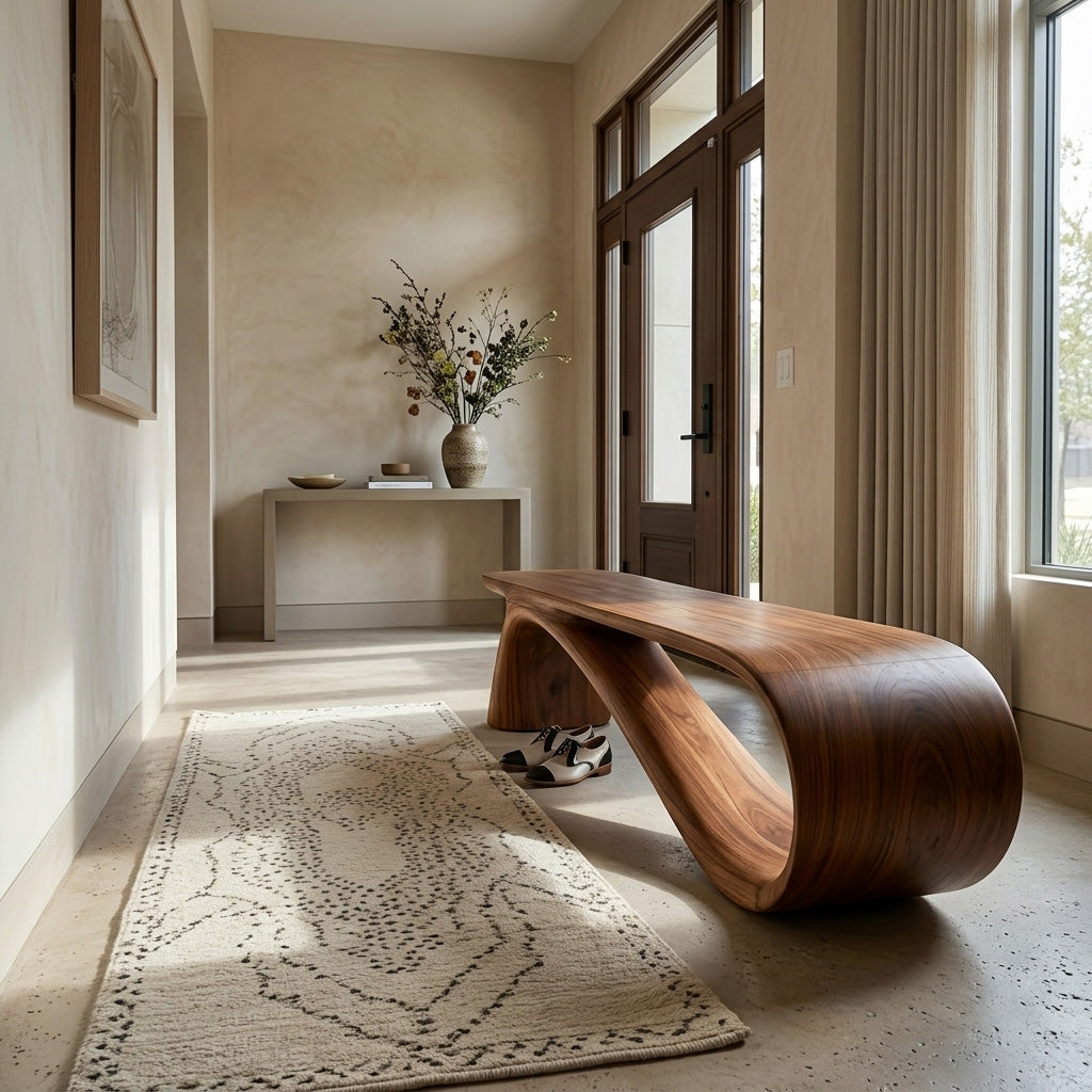 Minimalist Wooden Bench For Living Room Accent Decor RTTHHNCHR134