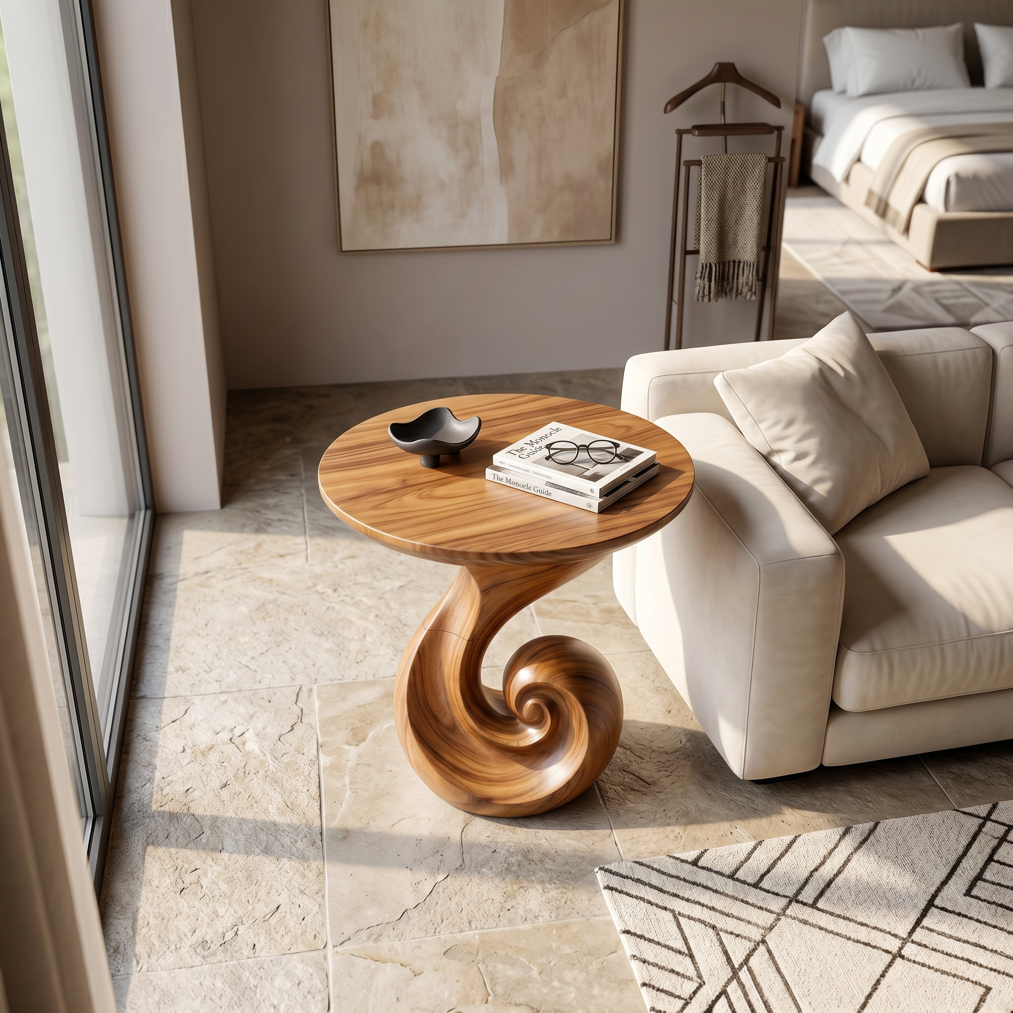 Scandinavian Spiral Side Table Modern Family Room SILDTTRSTA041