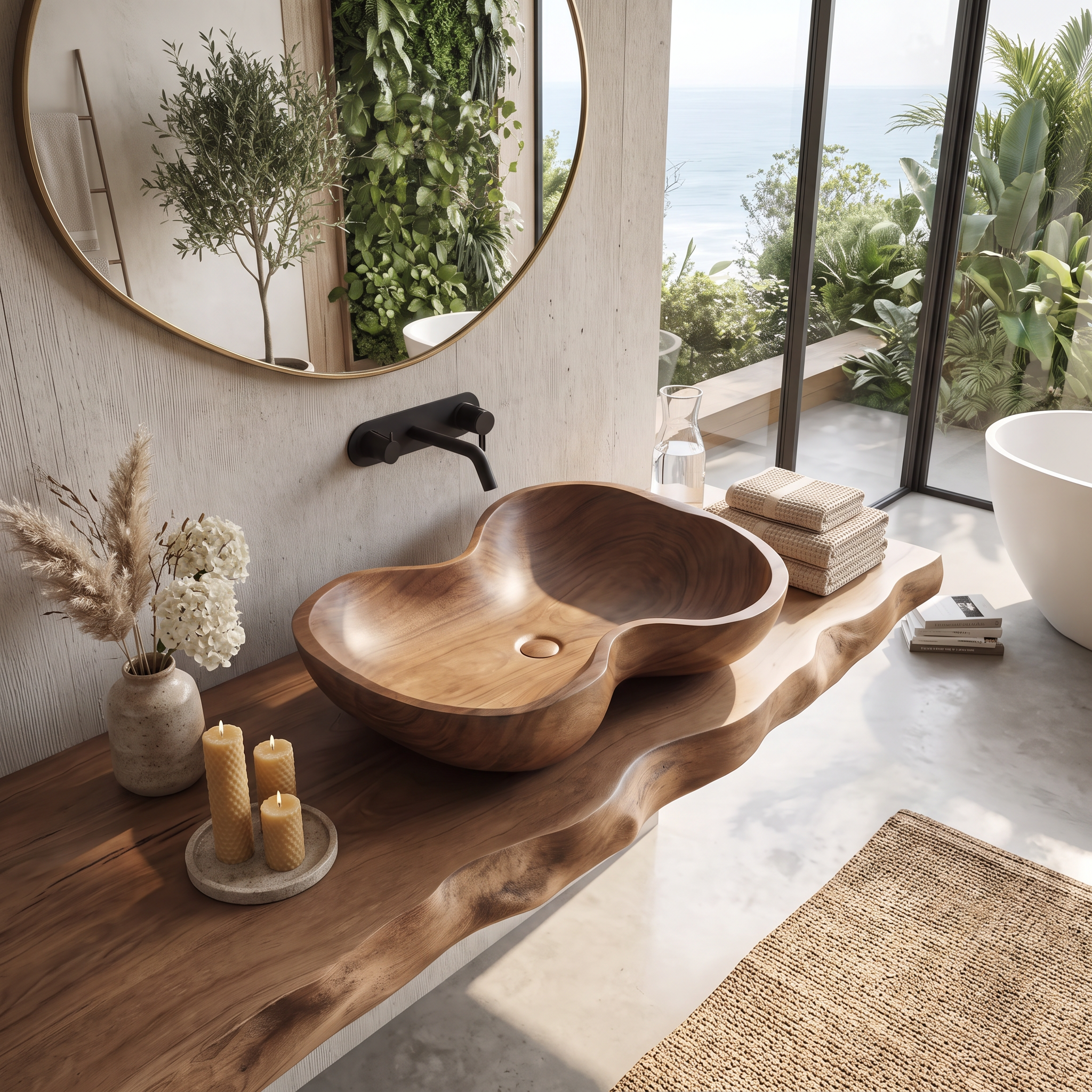 Rustic Wooden Vessel Sink For Eco Friendly Bathroom Look SILDTTRVS002