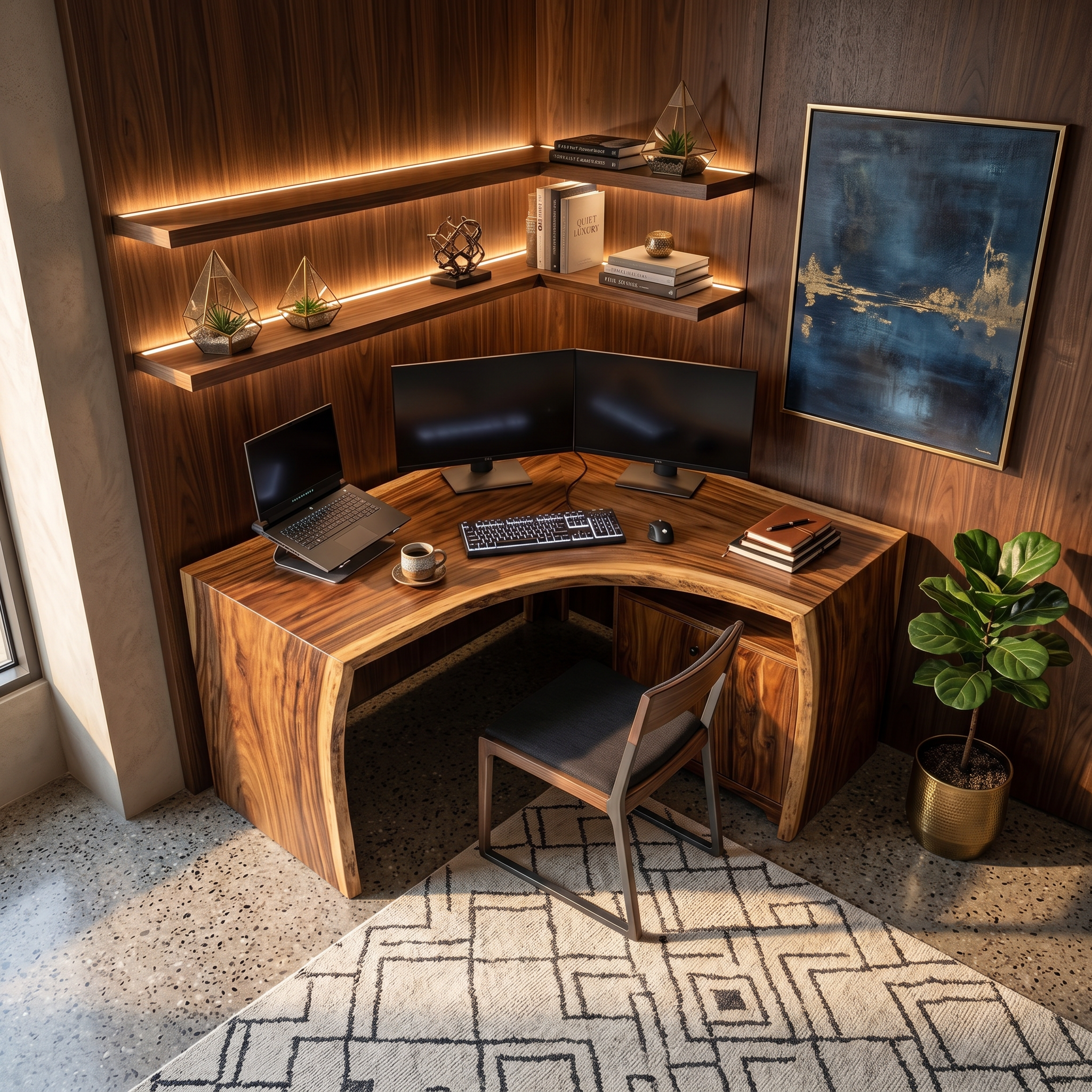 Modern Corner Desk With Cabinet Storage For Home Office SILDTTRDE011