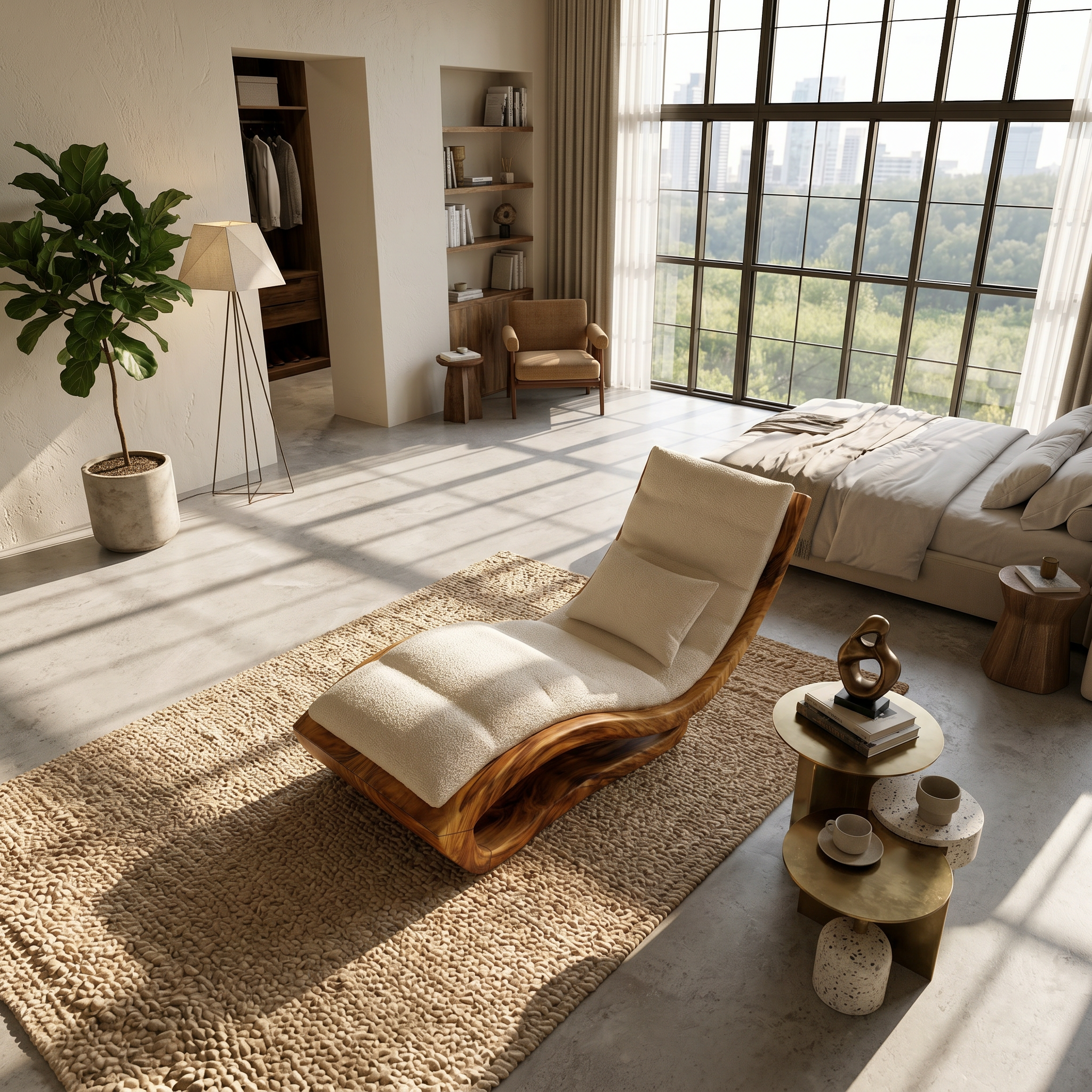 Organic Modern Wooden Daybed Minimalist Luxury Interior Design SILDTTRDB002